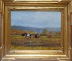 Charles Gruppe Pintura Salmagundi Rock Port Impresionista americano  Granja con vaca