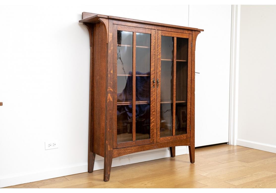 20th Century Charles P. Limbert Co. Arts & Crafts American Two-Door Bookcase, circa 1910 For Sale