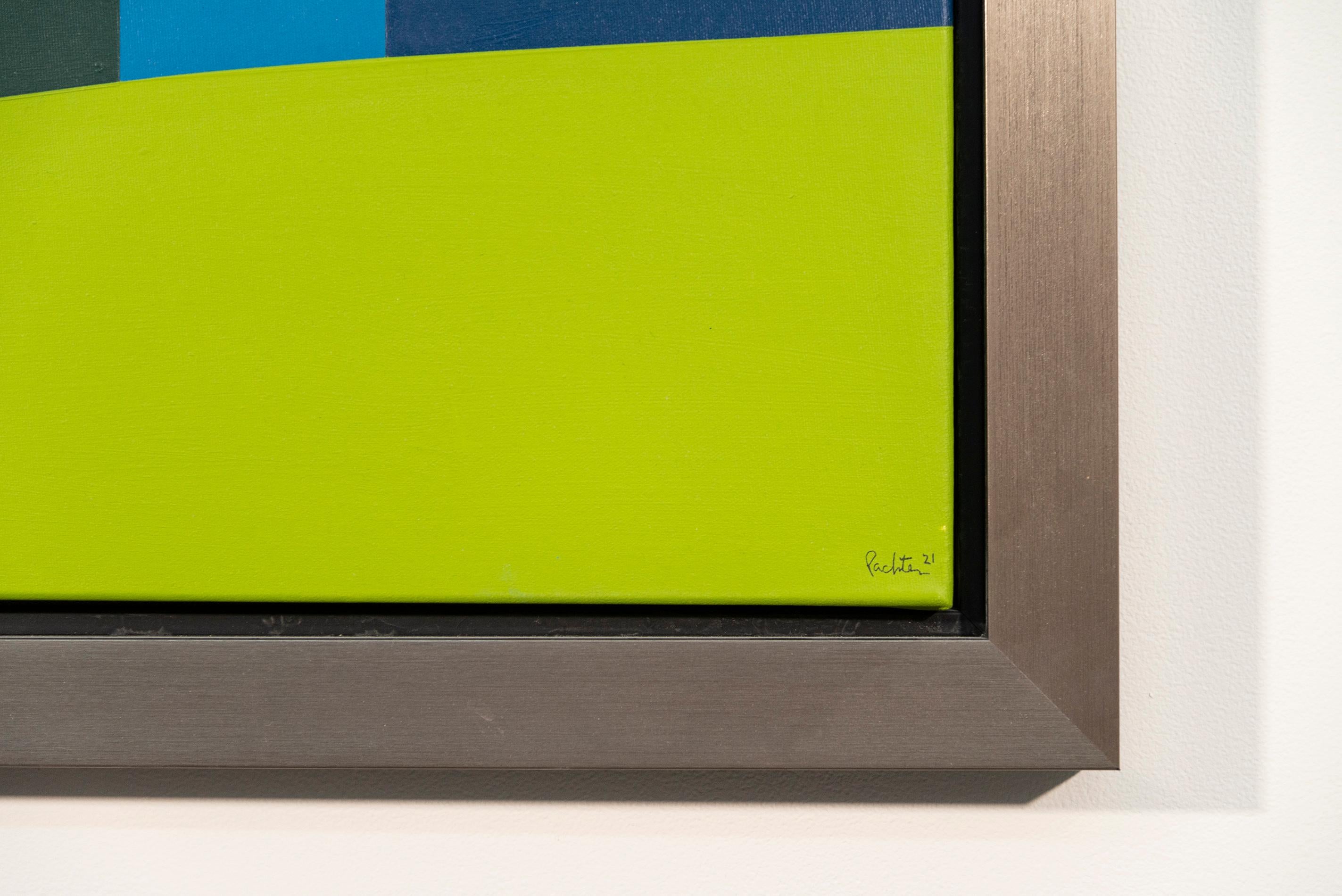 Granero Azul Campo Verde - paisaje, canadiense, contemporáneo, acrílico sobre lienzo en venta 2
