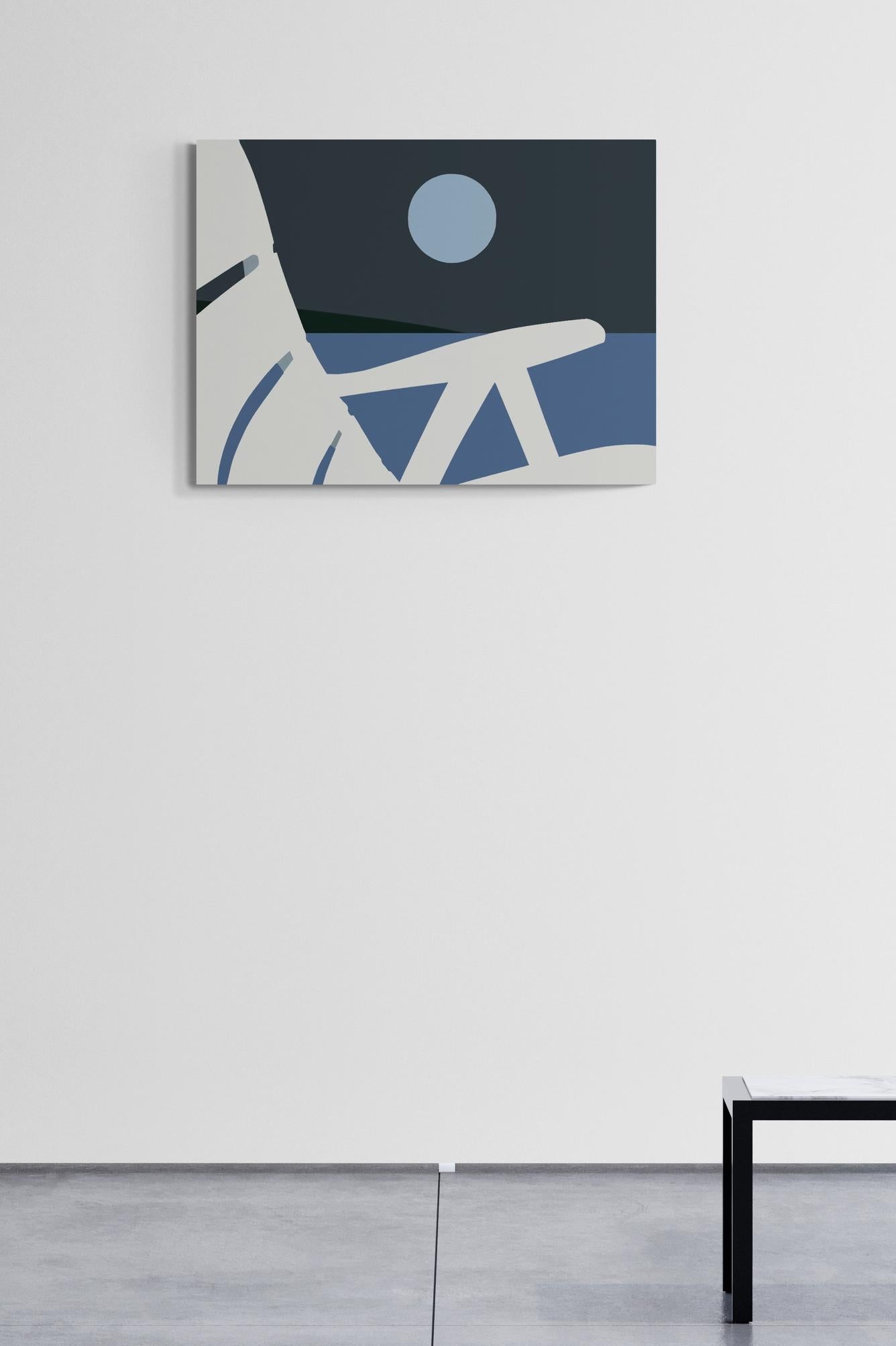 Stuhl und Mond – Painting von Charles Pachter