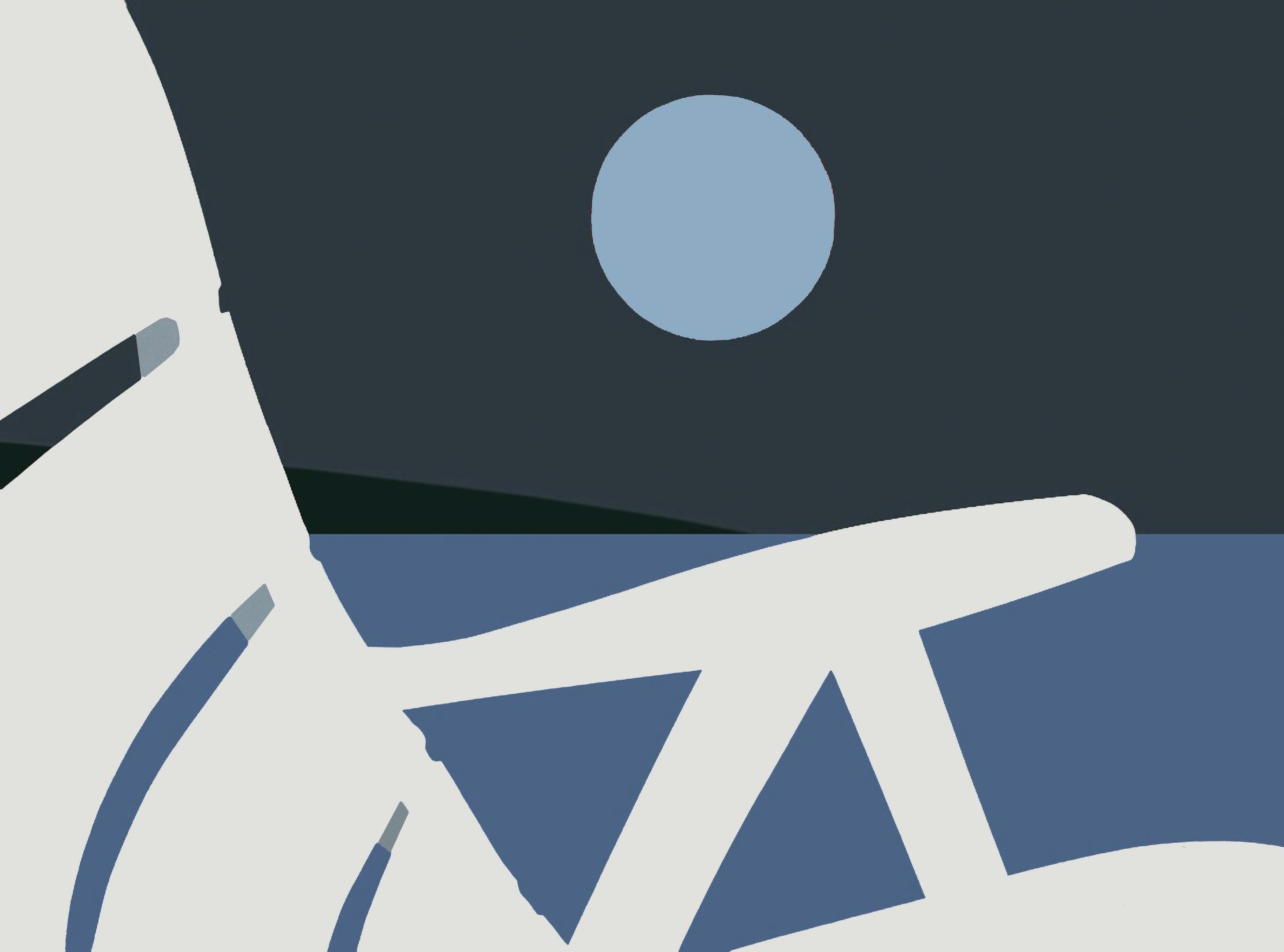 Charles Pachter Landscape Painting – Stuhl und Mond