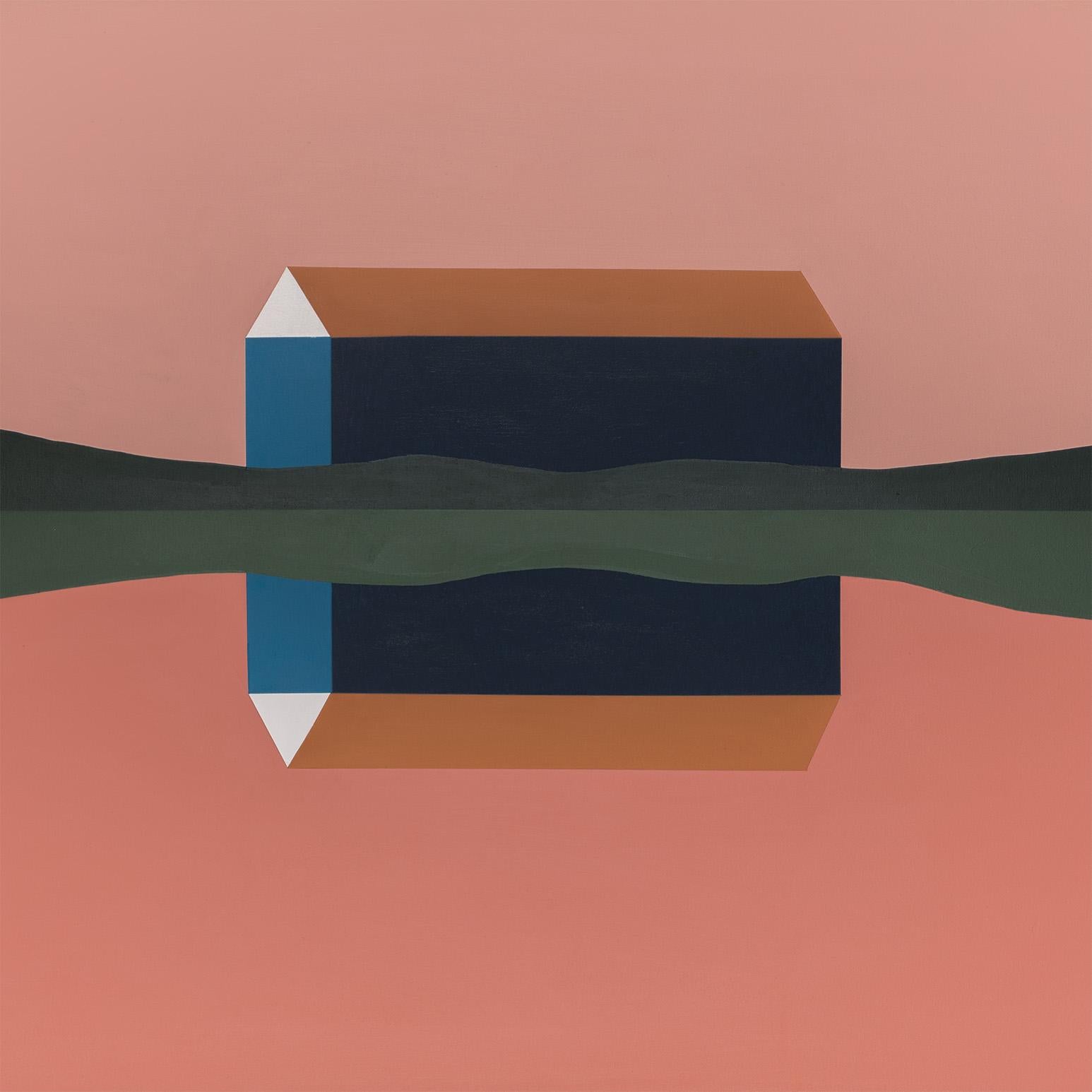 Dawn Barn (Beige), Landscape Painting, von Charles Pachter