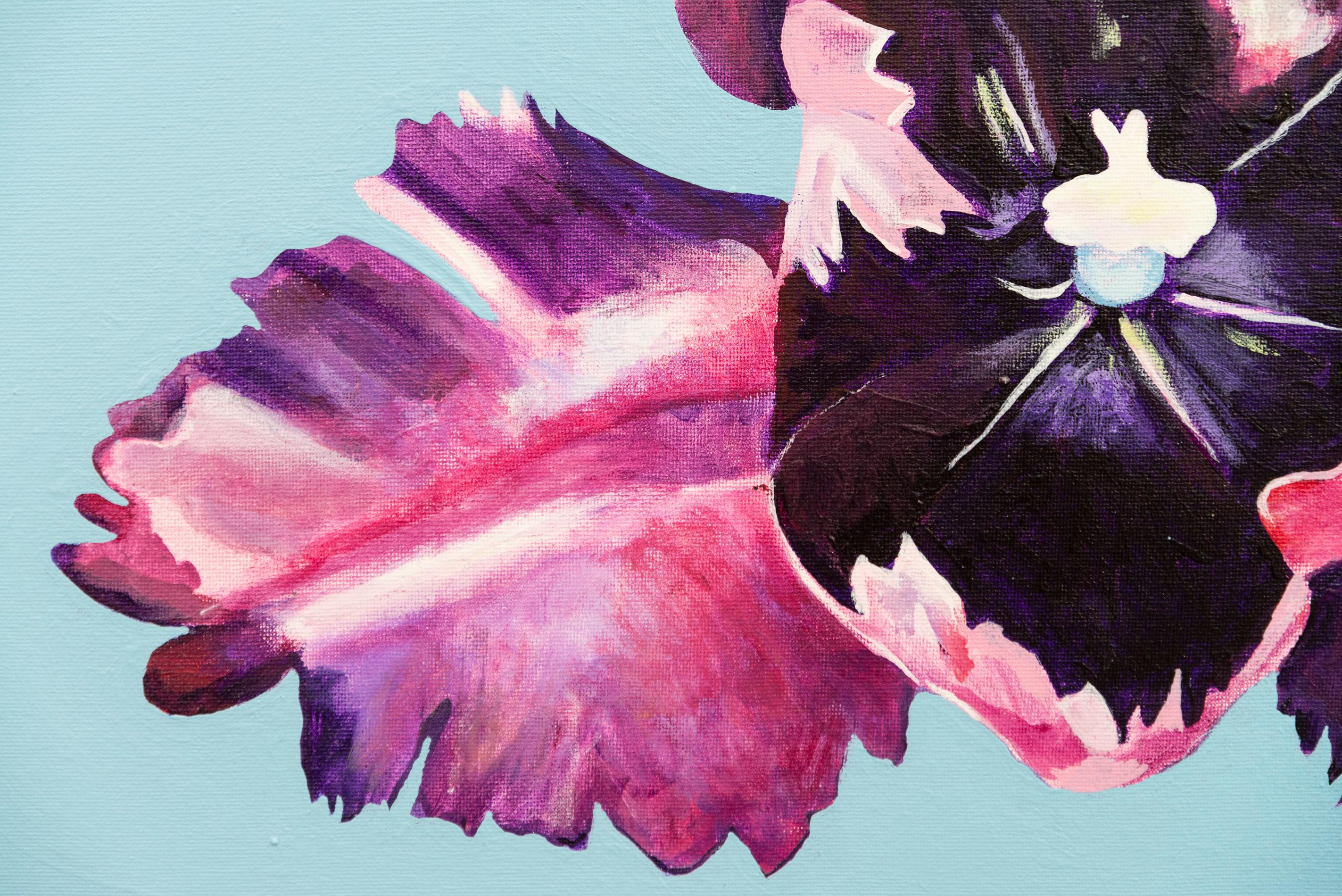 Iris - fleurs, pop-art, printemps, contemporain, acrylique sur toile en vente 2
