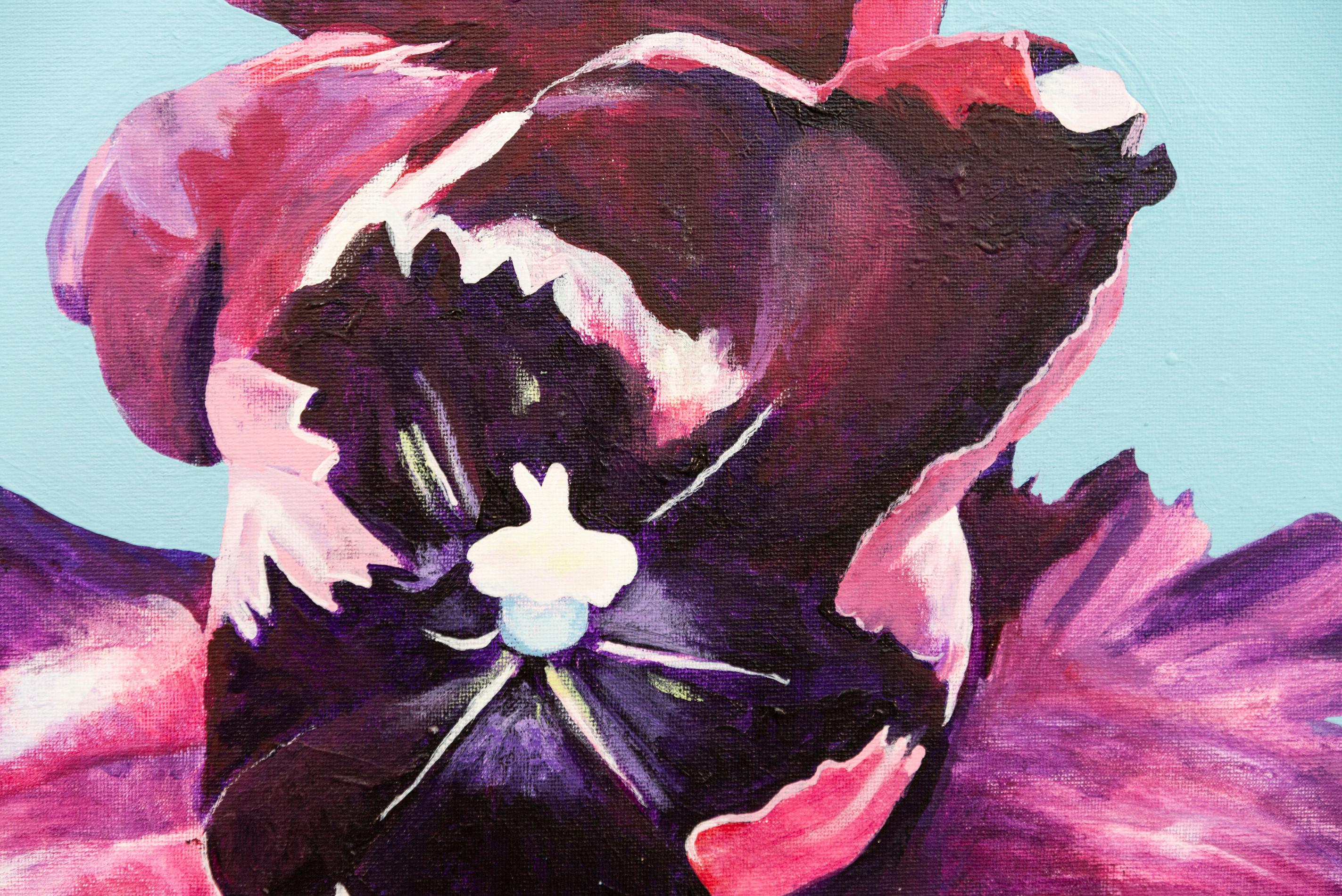 Iris - fleurs, pop-art, printemps, contemporain, acrylique sur toile en vente 3