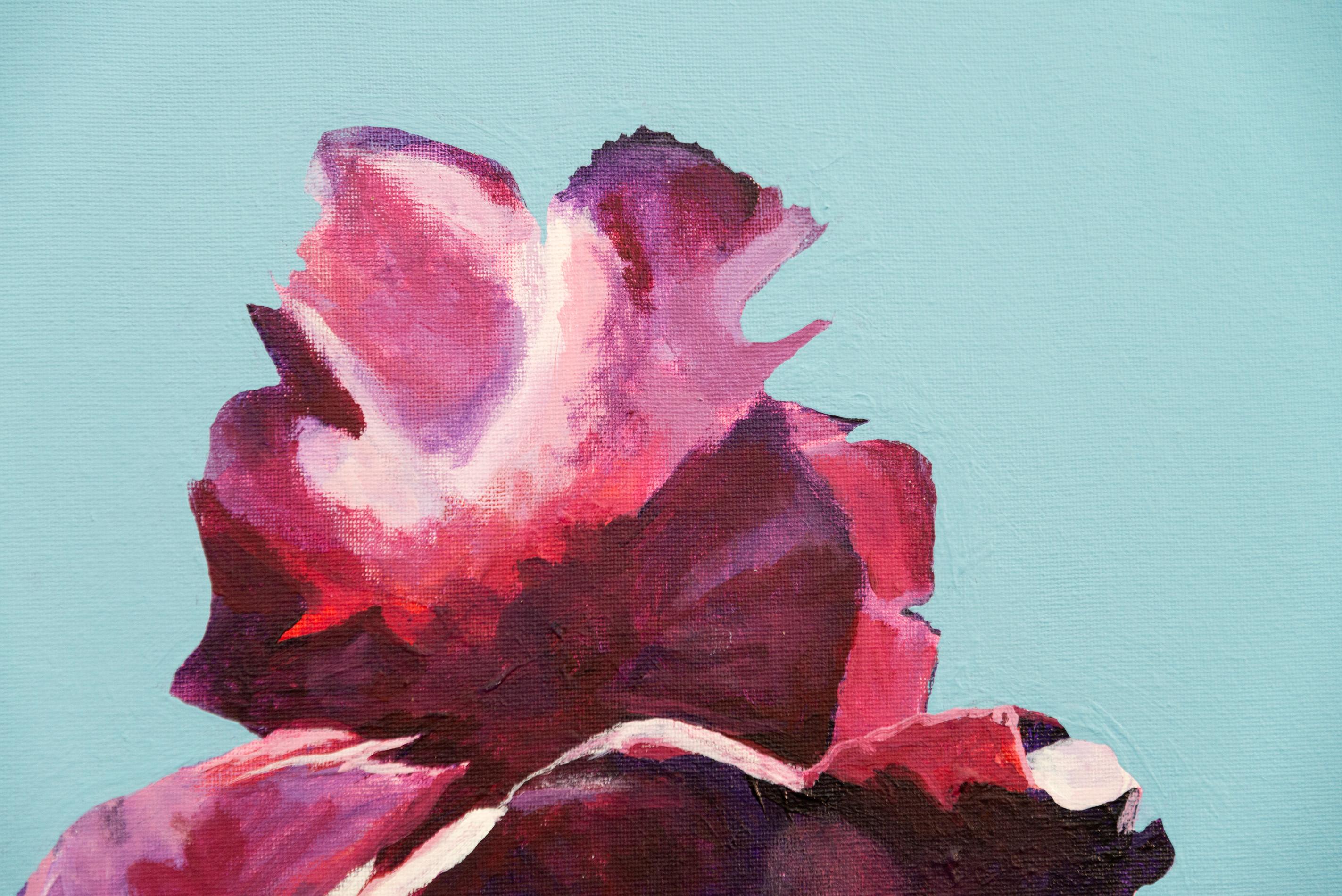 Iris - fleurs, pop-art, printemps, contemporain, acrylique sur toile en vente 4