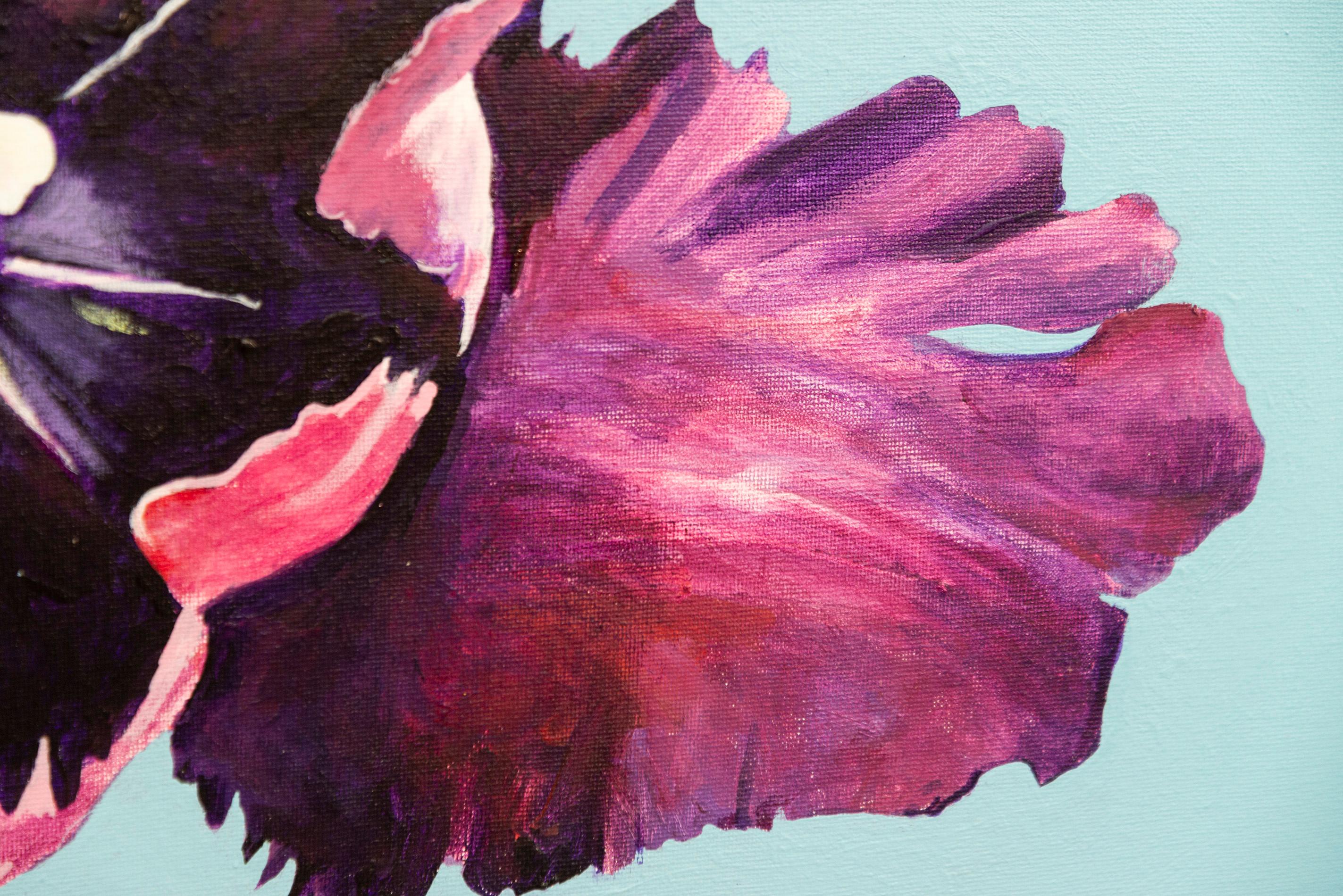 Iris - fleurs, pop-art, printemps, contemporain, acrylique sur toile en vente 5