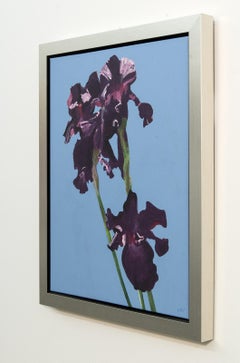 Irises - purple, blue, flowers, pop-art, contemporary, acrylic on canvas