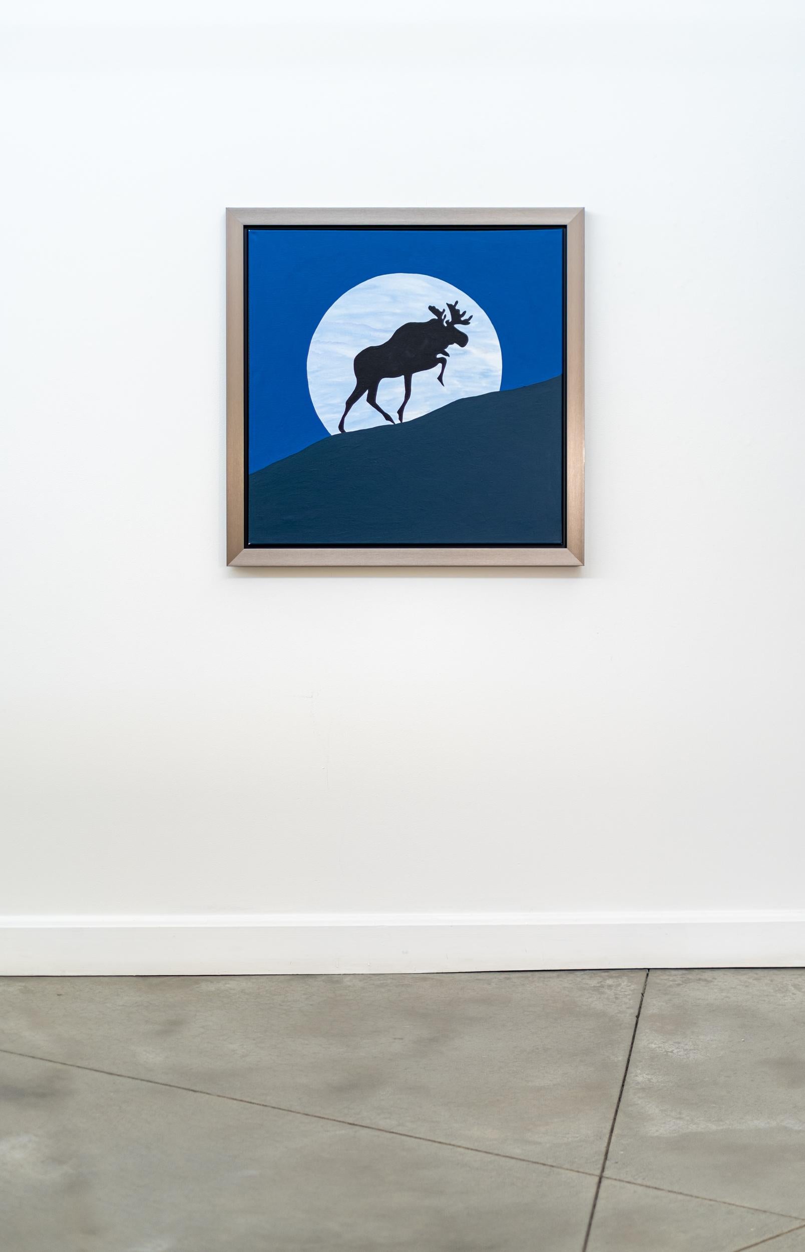 Alce Lunar Ascendente - contemporáneo, figurativo, pop-art, acrílico sobre lienzo - Painting de Charles Pachter