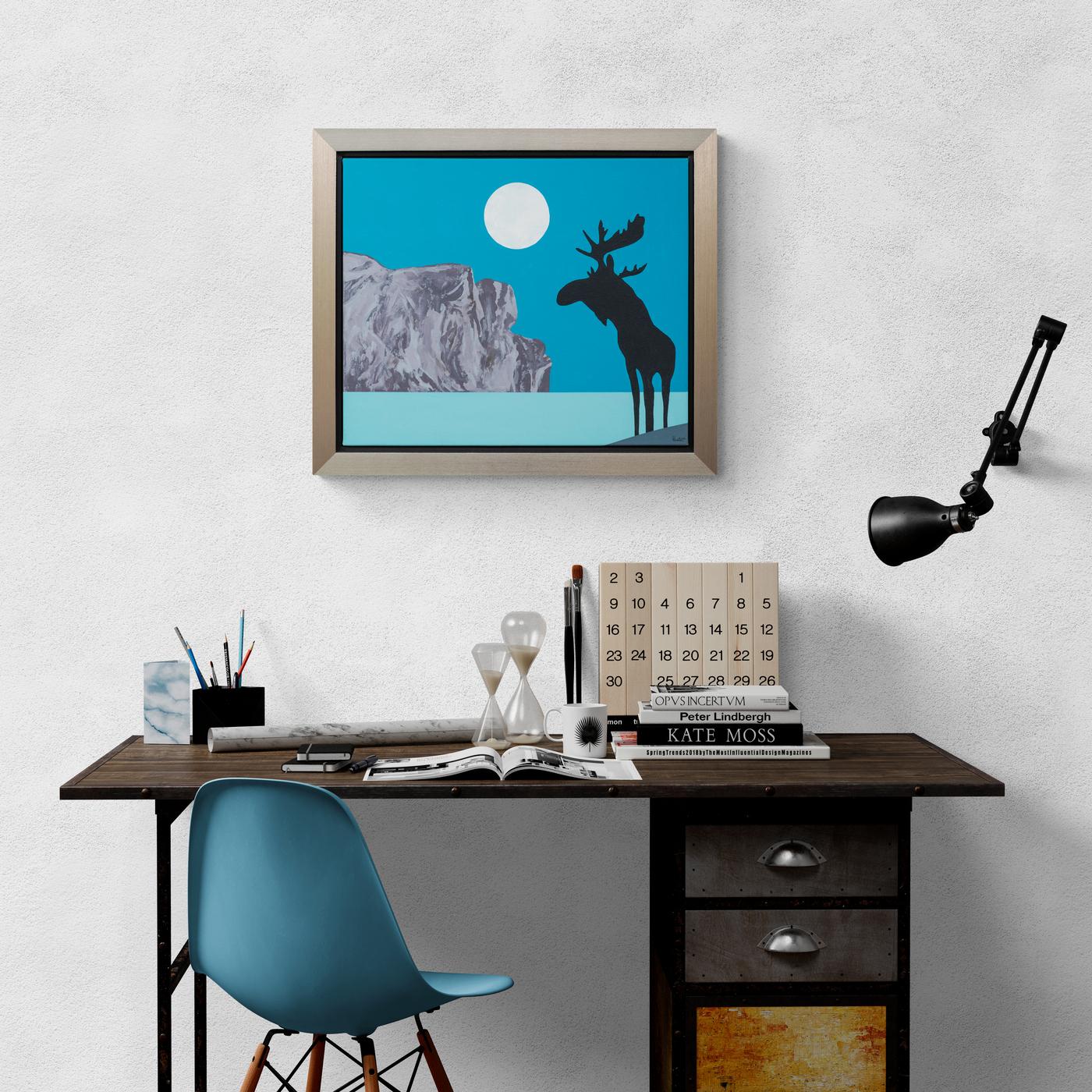 Alce Lunar Bon Eco - contemporáneo, figurativo, pop-art, acrílico sobre lienzo en venta 5
