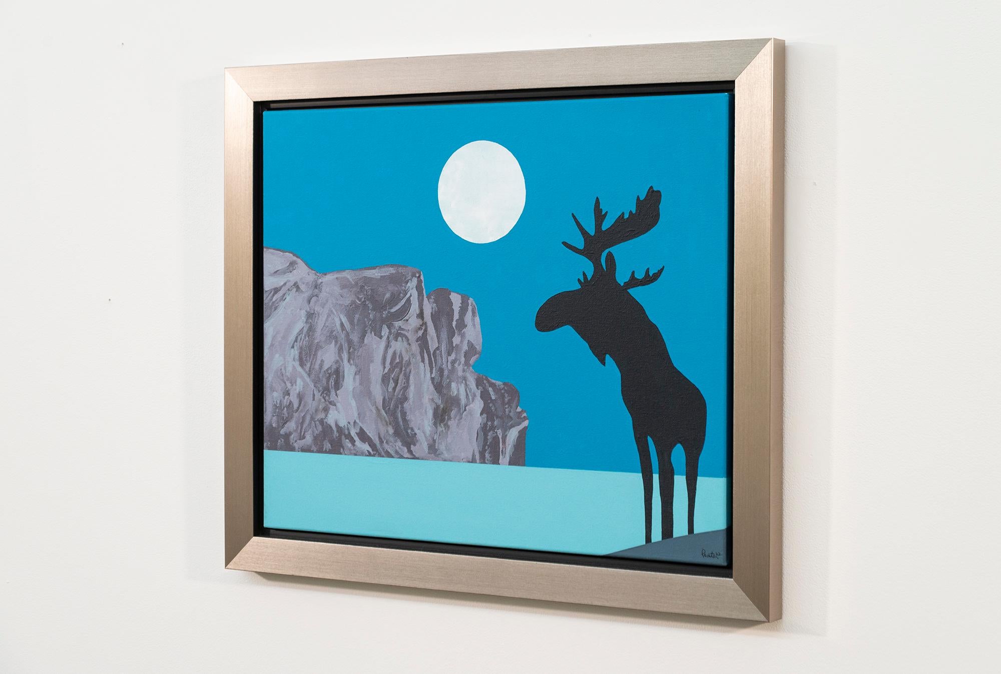 Alce Lunar Bon Eco - contemporáneo, figurativo, pop-art, acrílico sobre lienzo - Painting de Charles Pachter
