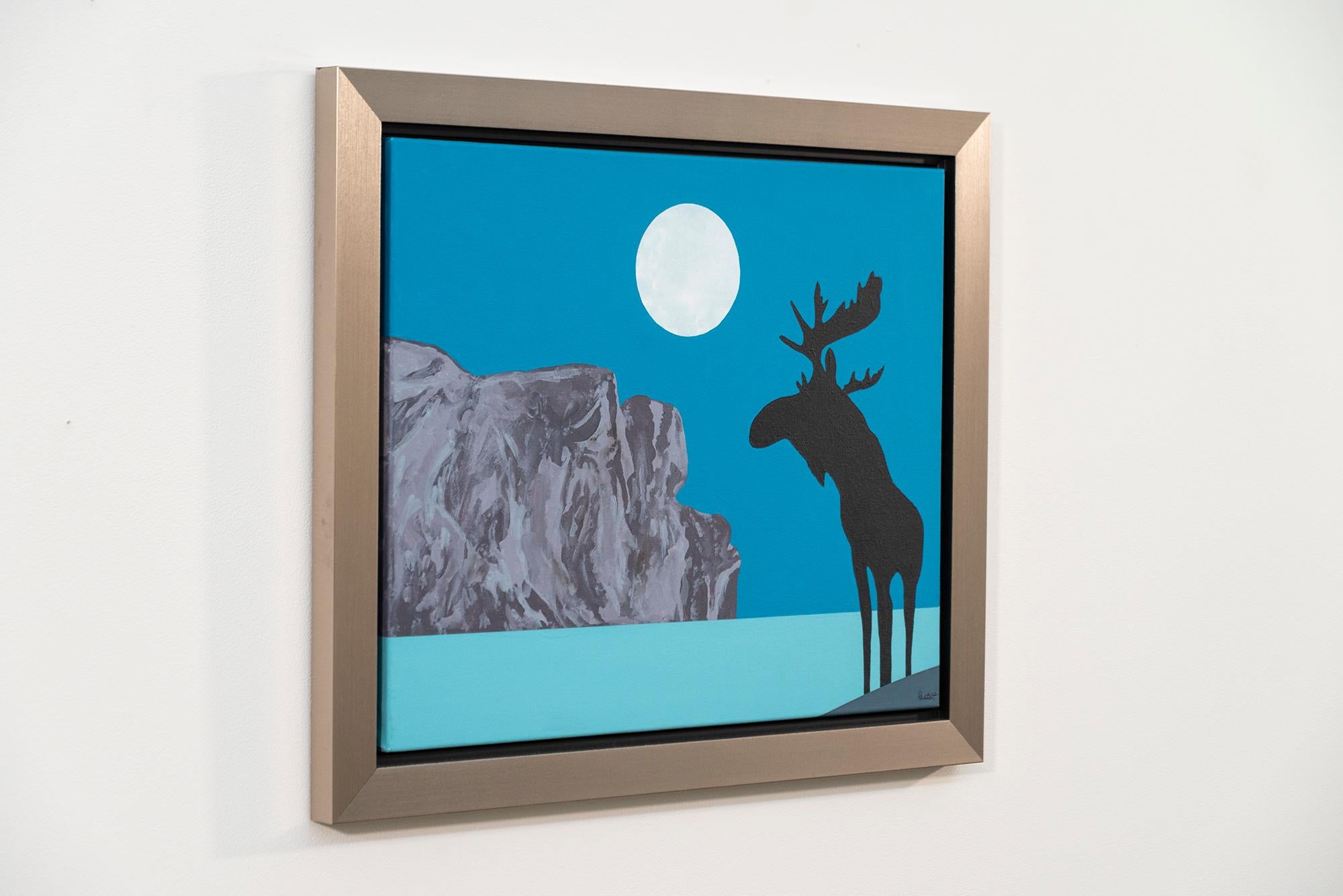 Alce Lunar Bon Eco - contemporáneo, figurativo, pop-art, acrílico sobre lienzo - Painting Contemporáneo de Charles Pachter