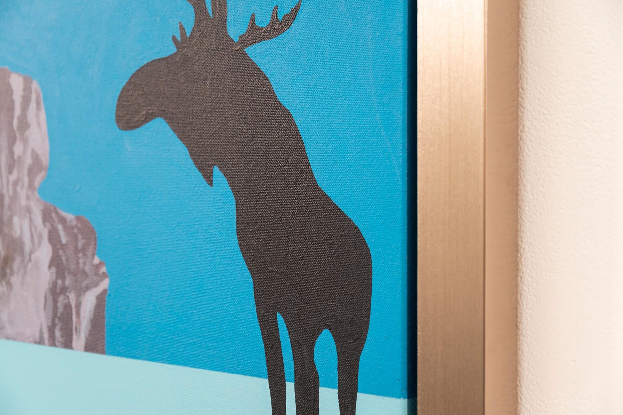 Alce Lunar Bon Eco - contemporáneo, figurativo, pop-art, acrílico sobre lienzo en venta 4