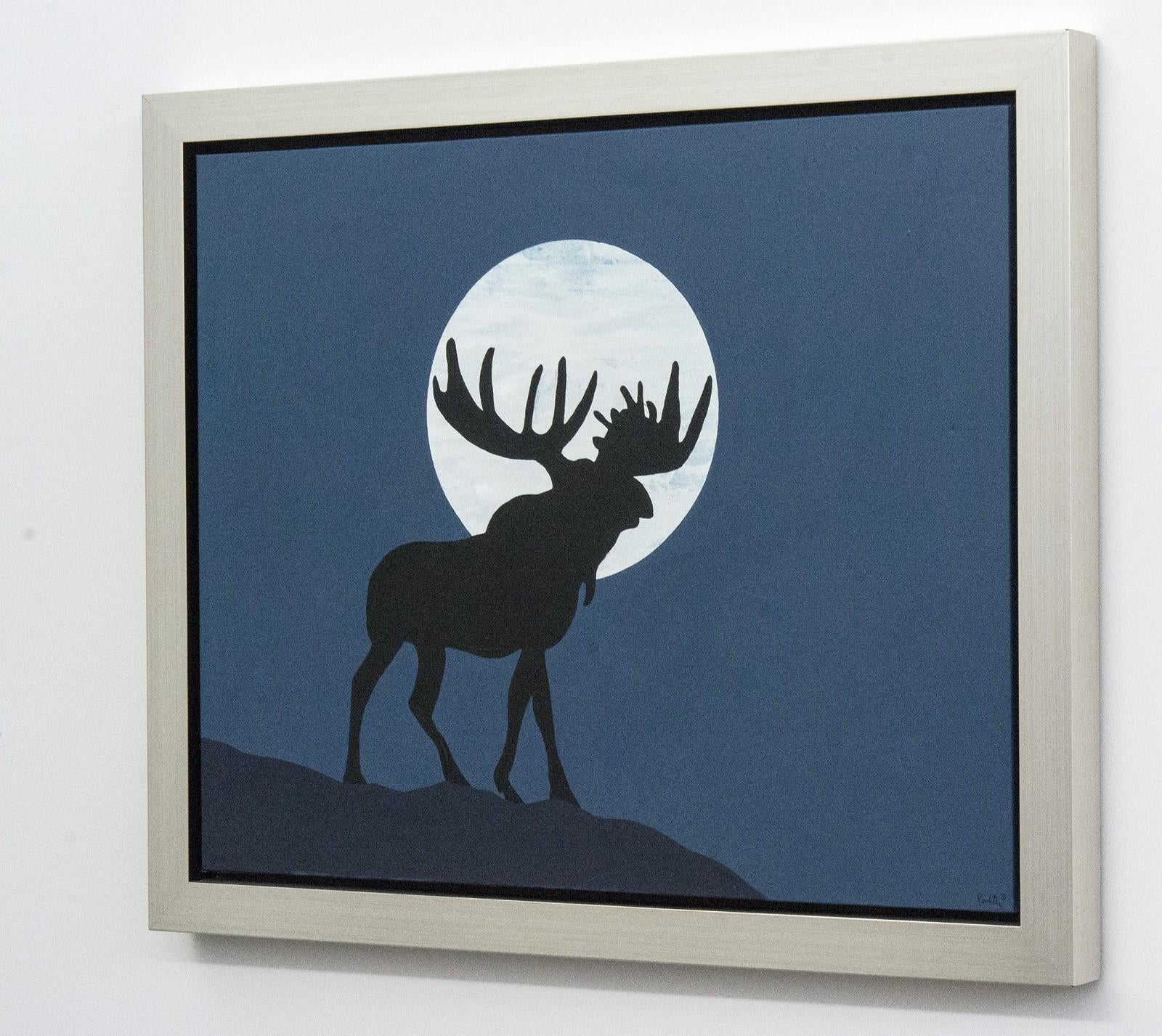 Lunar Moose - pop-art, Canadiana, iconic, contemporary, acrylic on canvas - Painting by Charles Pachter