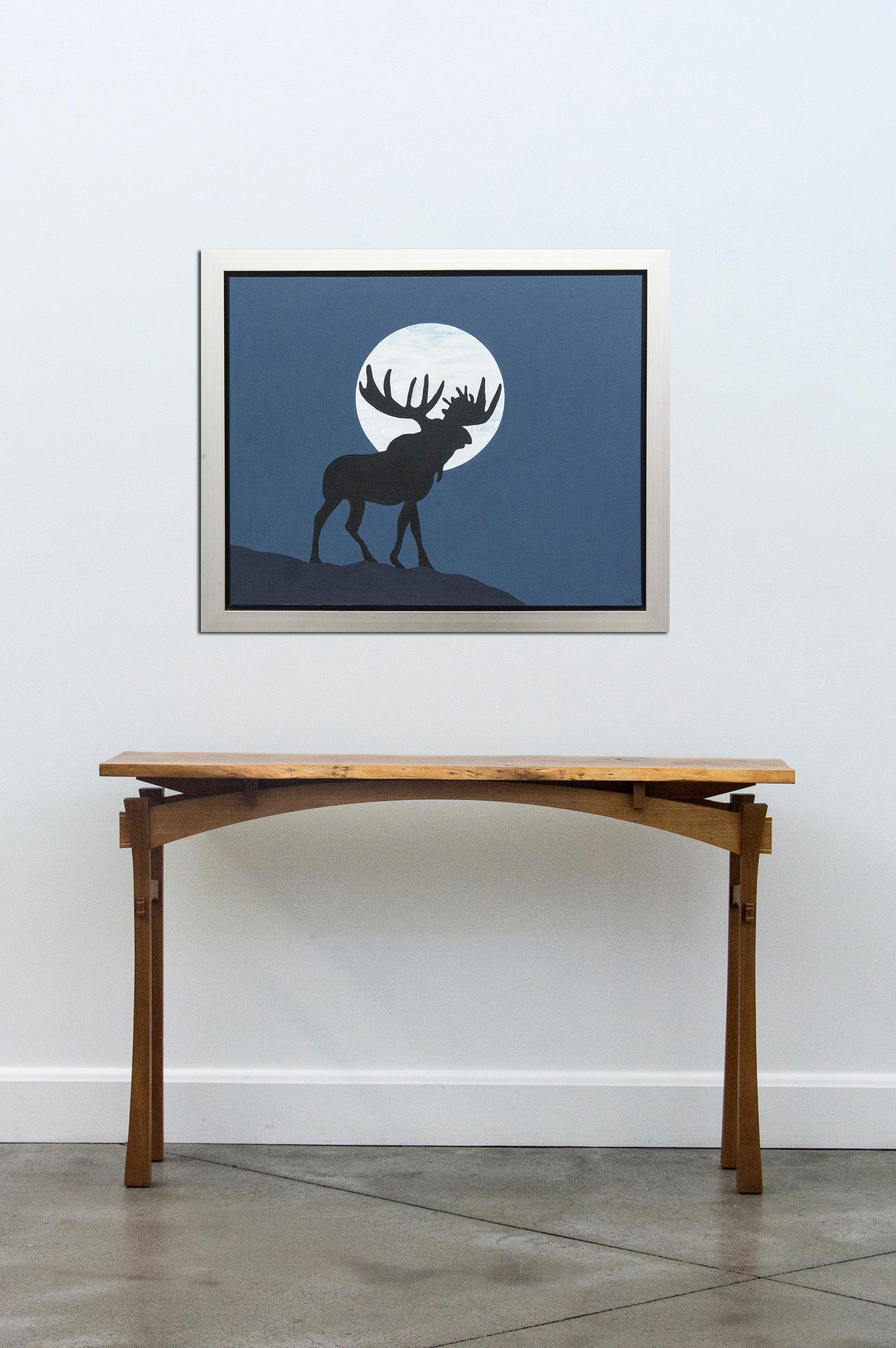 Lunar Moose - pop-art, Canadiana, iconic, contemporary, acrylic on canvas - Contemporary Painting by Charles Pachter
