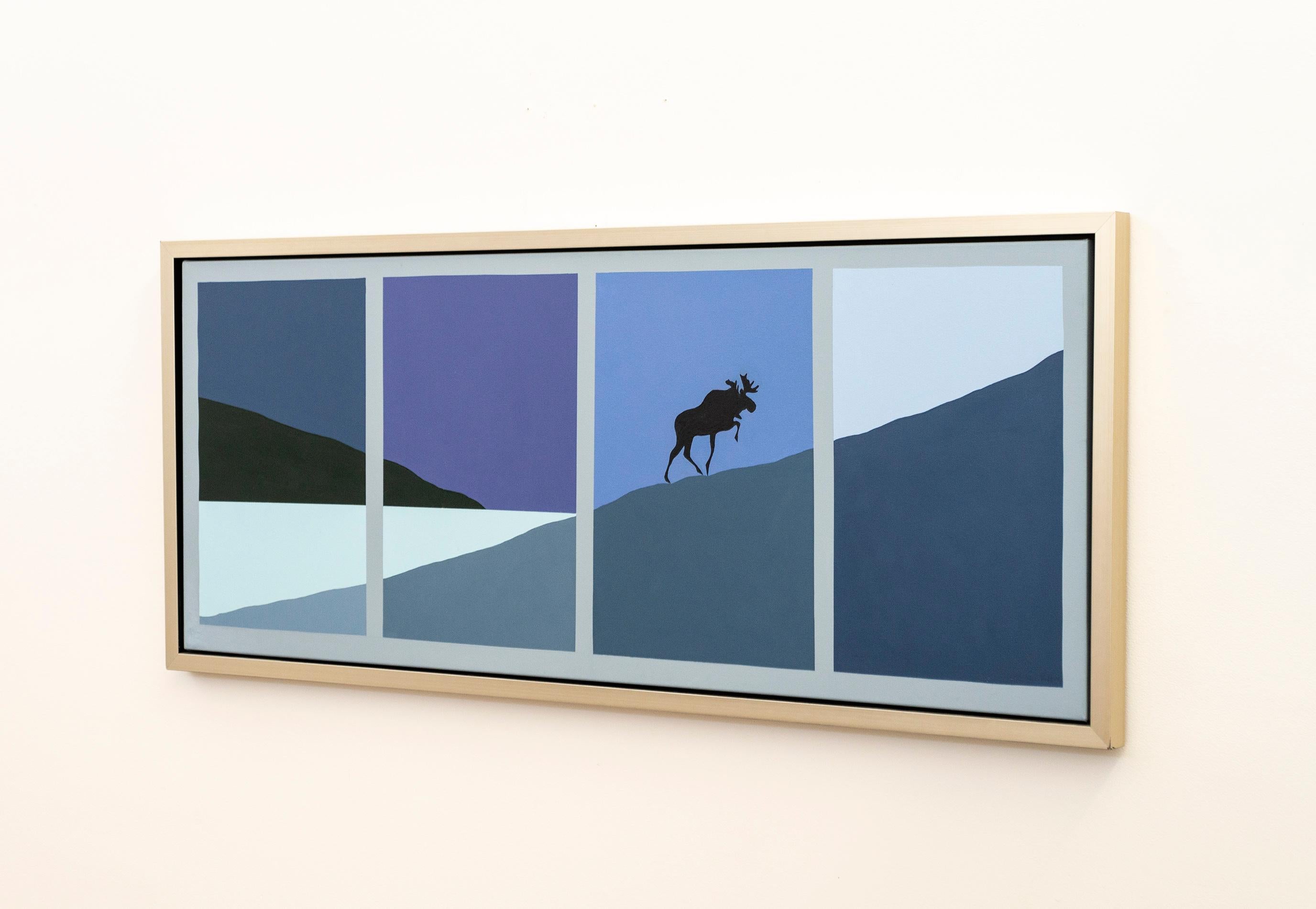 Moose Ascending - pop-art, Canadiana, iconic, contemporary, acrylic on canvas - Contemporary Painting by Charles Pachter
