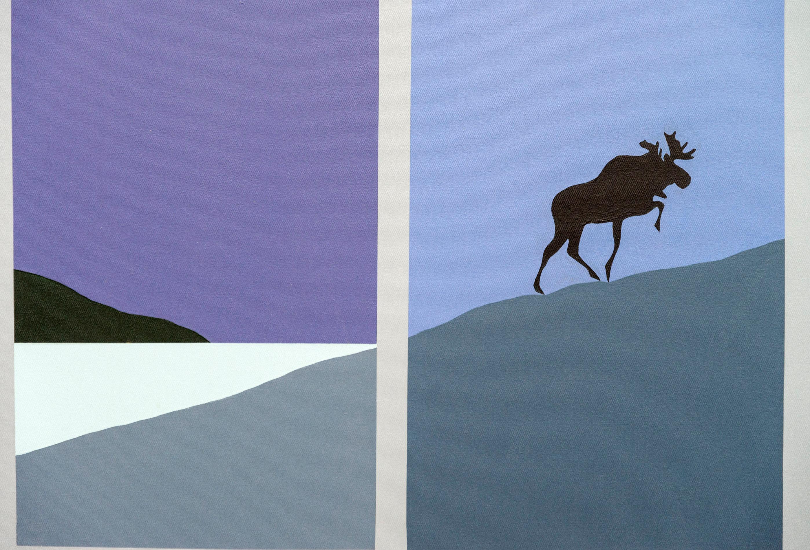 Moose Ascending - Pop-Art, Kanadische Kunst, ikonisch, Contemporary, Acryl auf Leinwand im Angebot 2