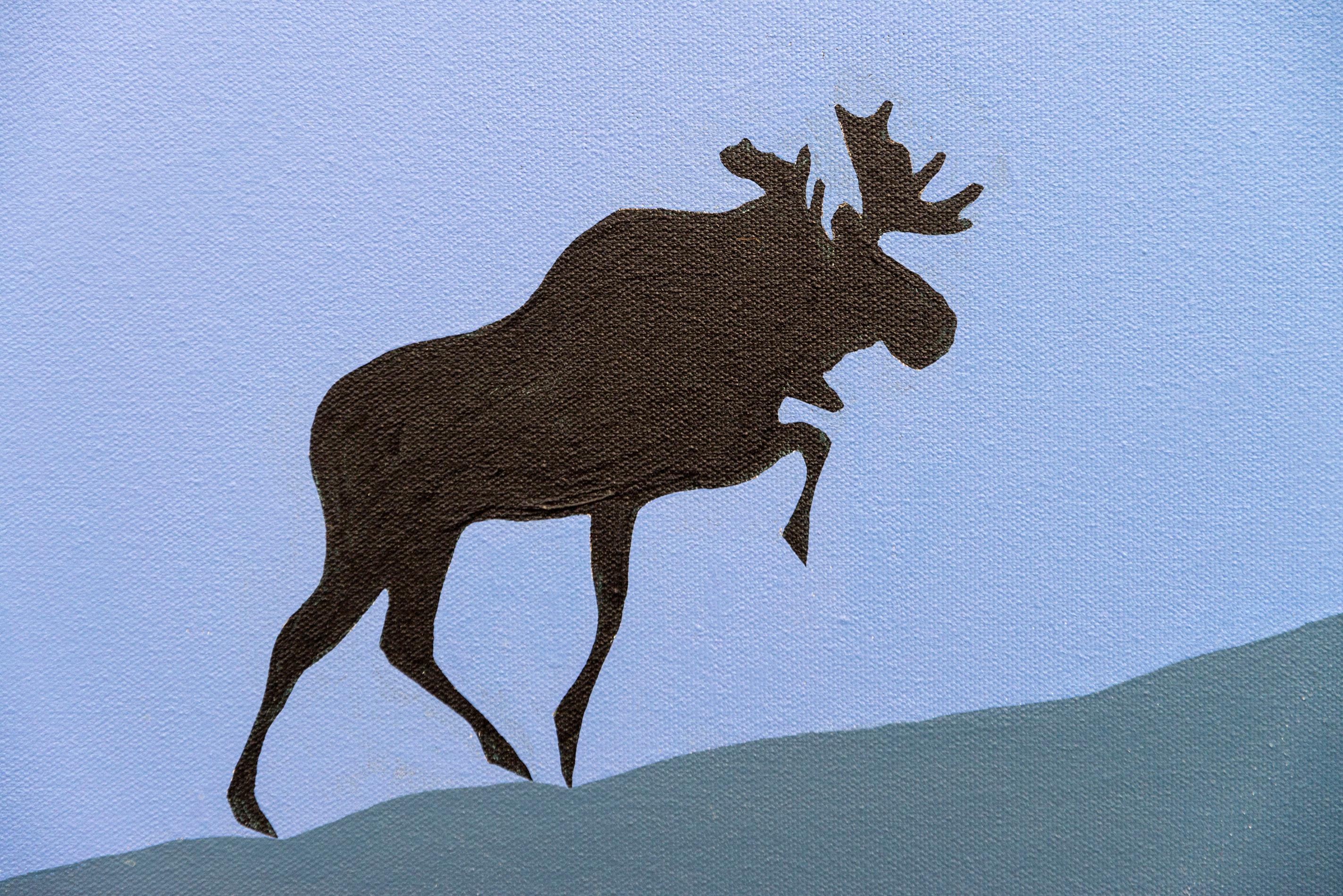 Moose Ascending - pop-art, Canadiana, iconic, contemporary, acrylic on canvas For Sale 4
