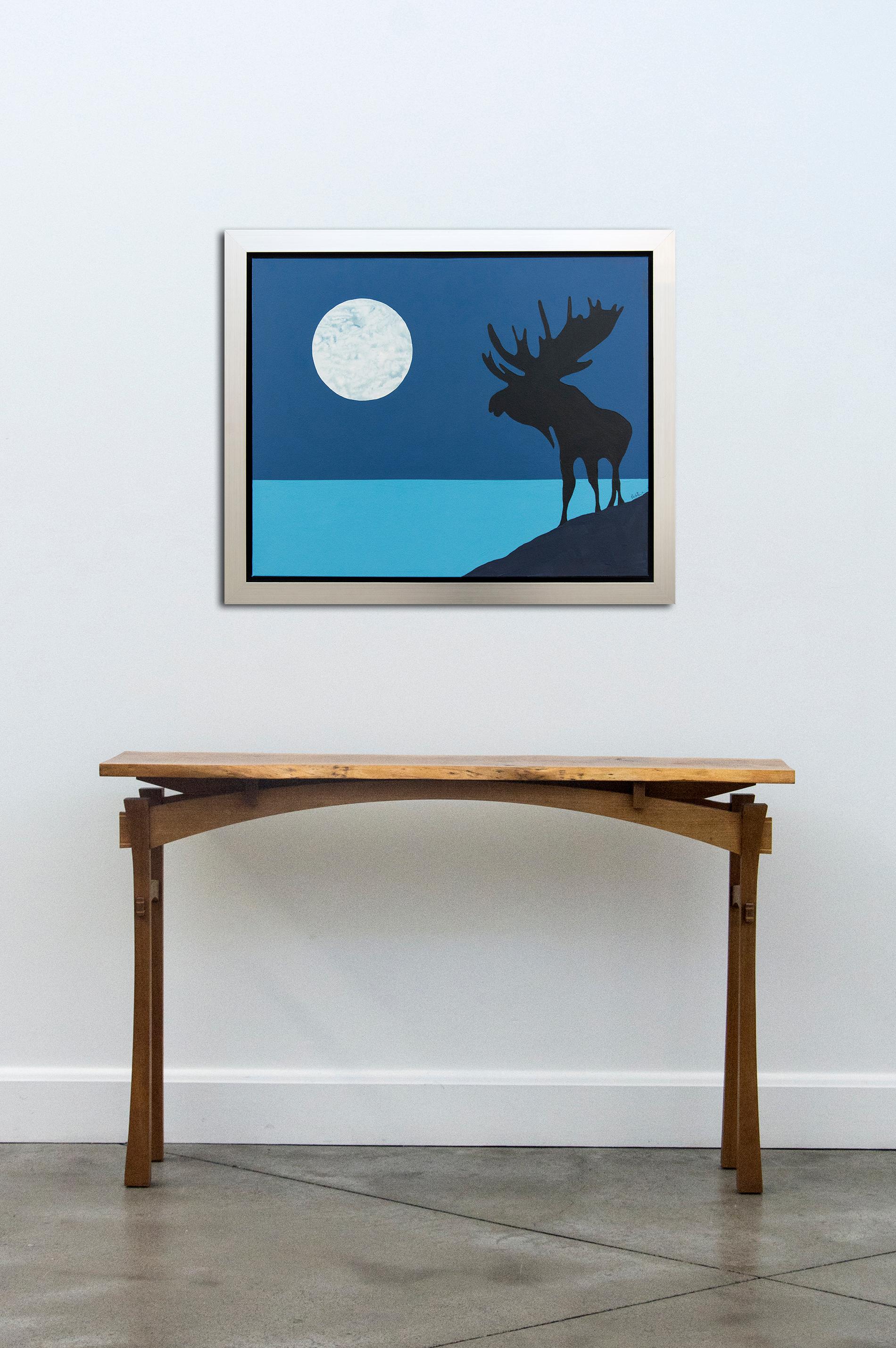 Moose Lunar - Contemporary Painting by Charles Pachter