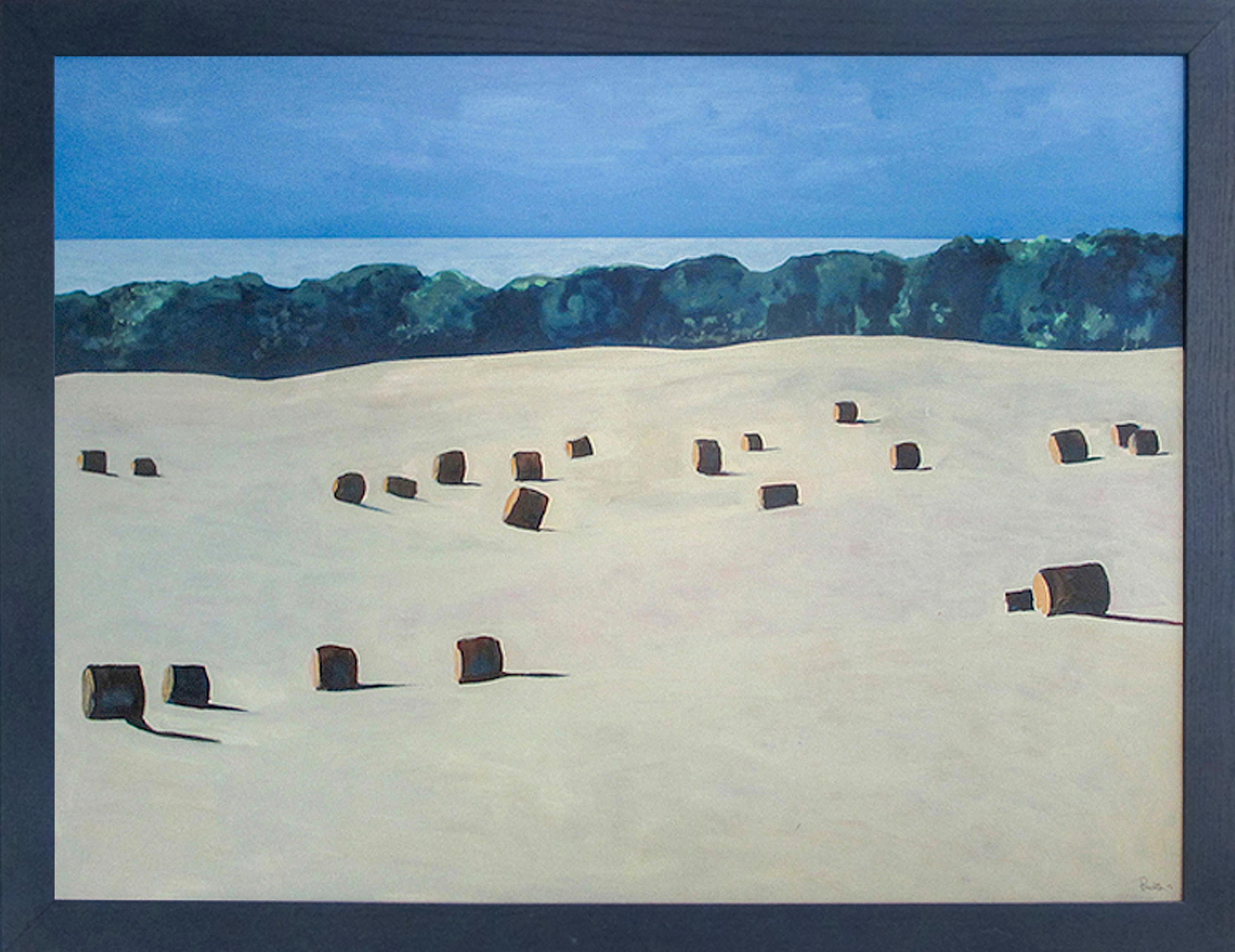 Charles Pachter Landscape Painting – The Fields - zeitgenössisch, Landschaft, abstrahiert, Acryl auf Leinwand