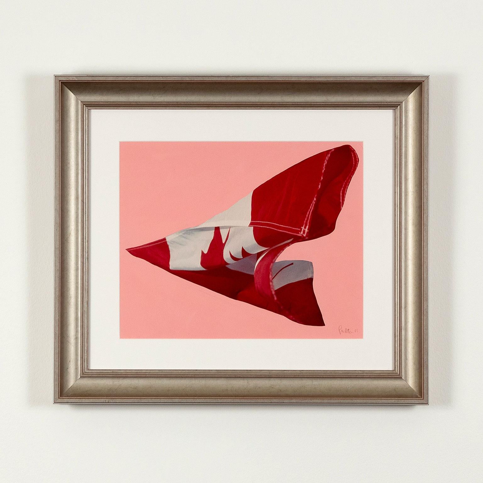 Pink Preparatory Flag - Painting by Charles Pachter
