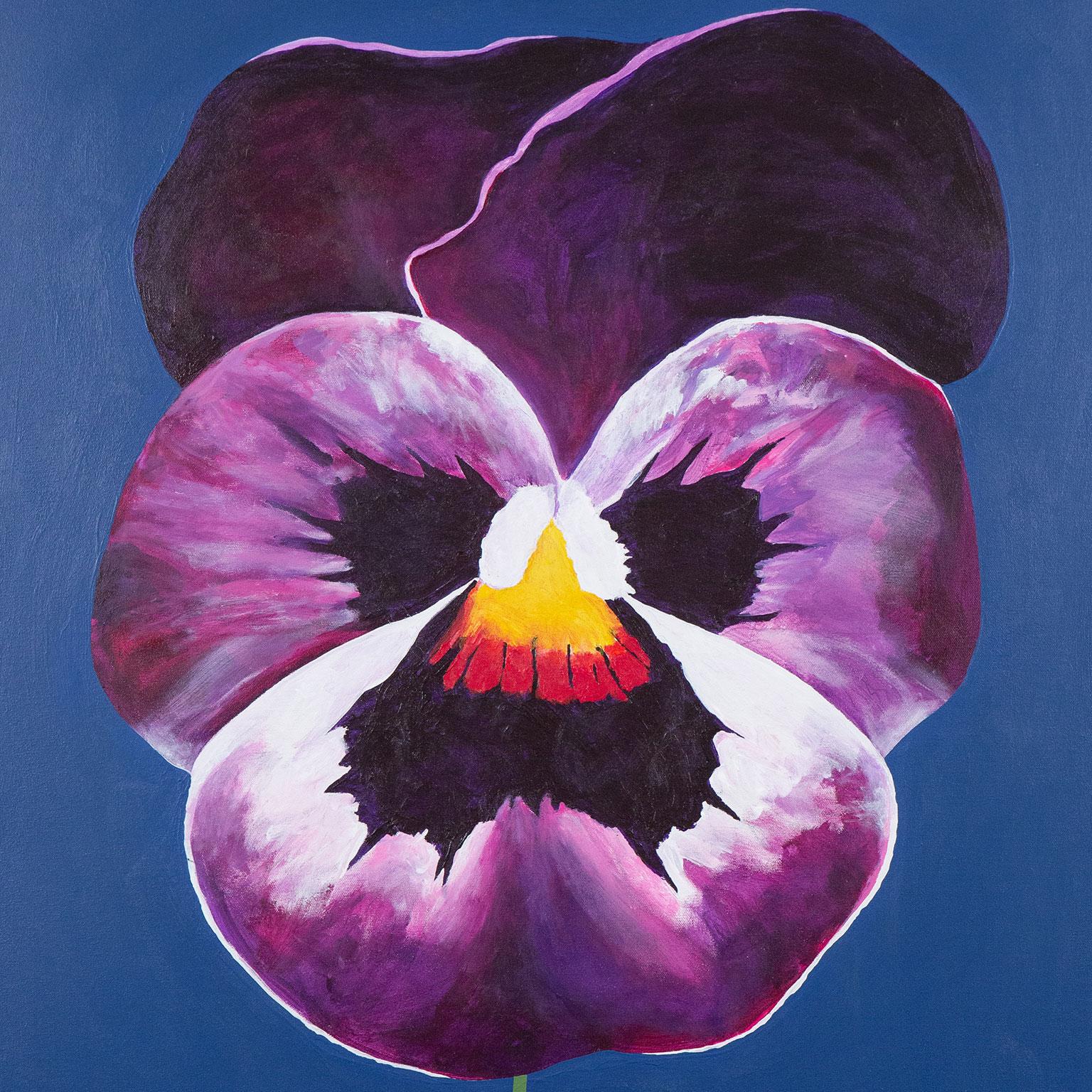 Viola mammola - Still-Life Painting Grigio di Charles Pachter