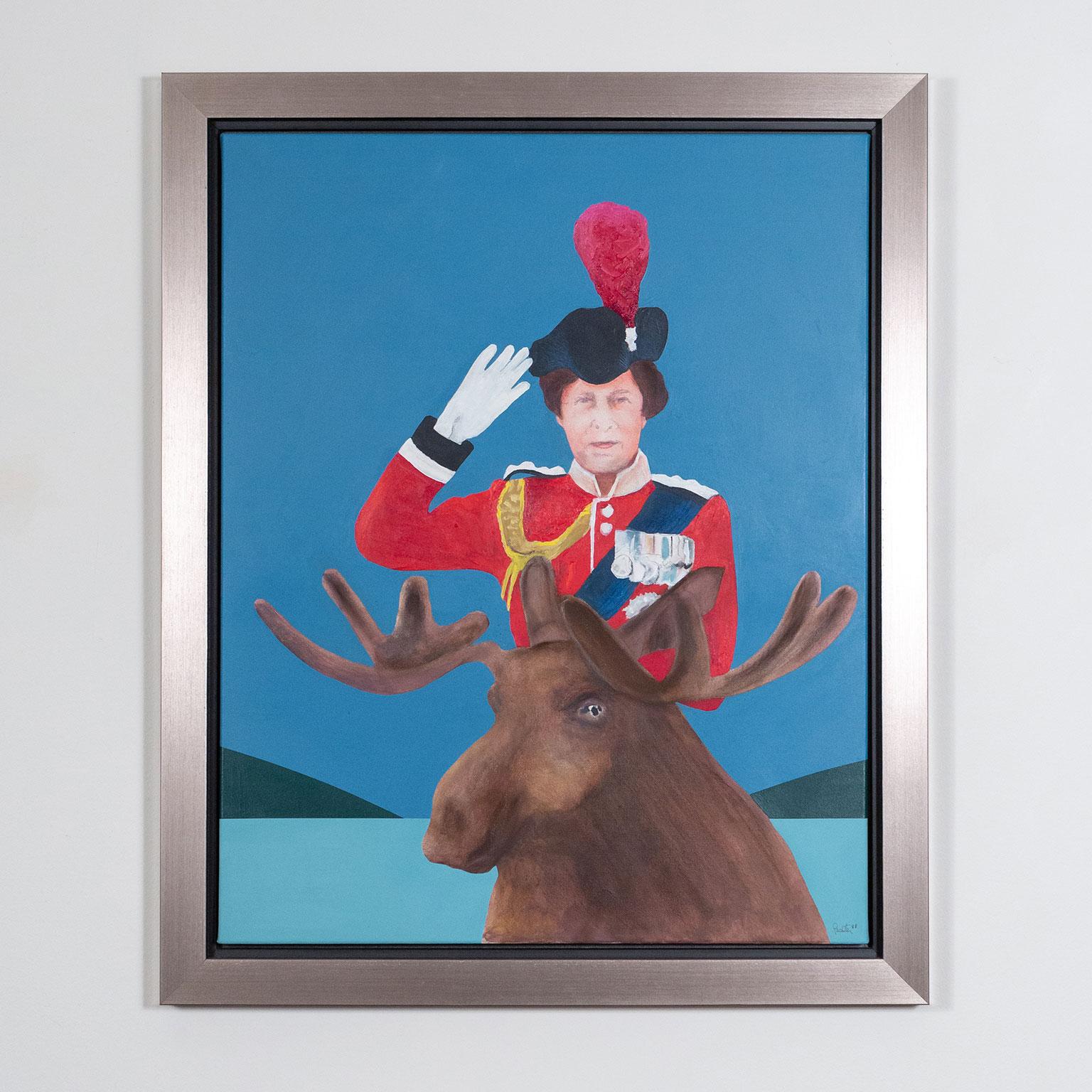 Portrait Painting di Charles Pachter - Regina su Alce