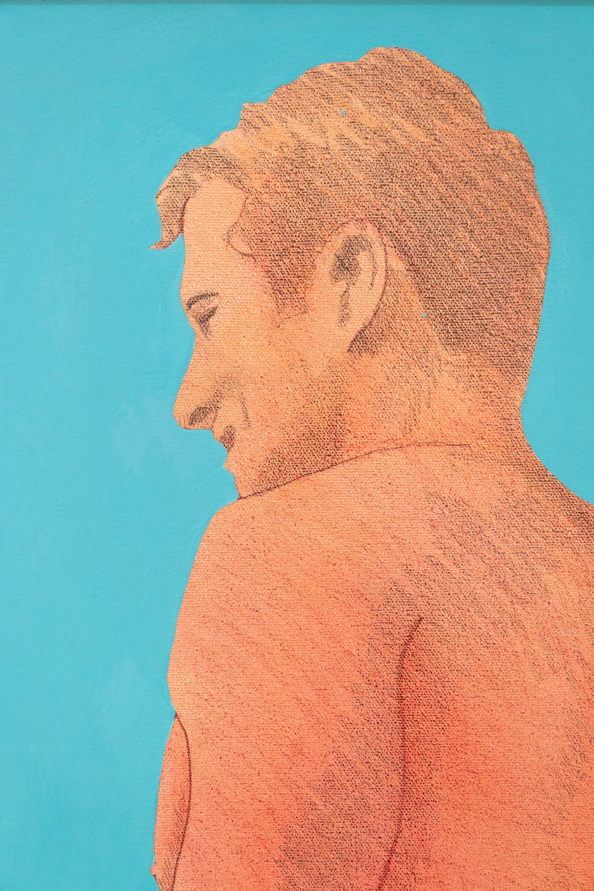 Sandbar Trilogy - gay beach, figurative acrylic on canvas For Sale 8