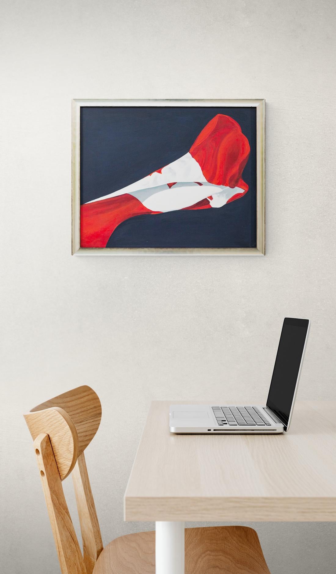 La bandera pintada (1981) - figurativo, contemporáneo, acrílico sobre lienzo en venta 5