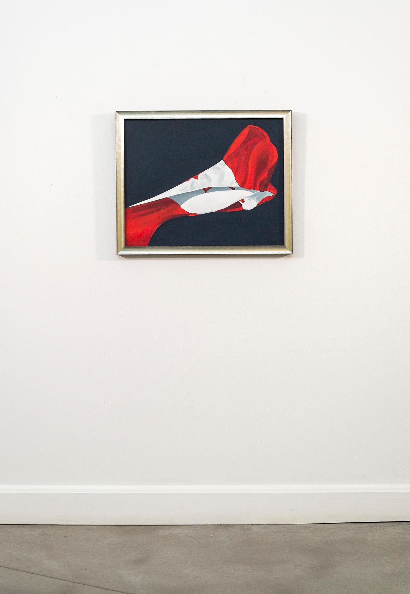 La bandera pintada (1981) - figurativo, contemporáneo, acrílico sobre lienzo - Figurative Painting Negro de Charles Pachter