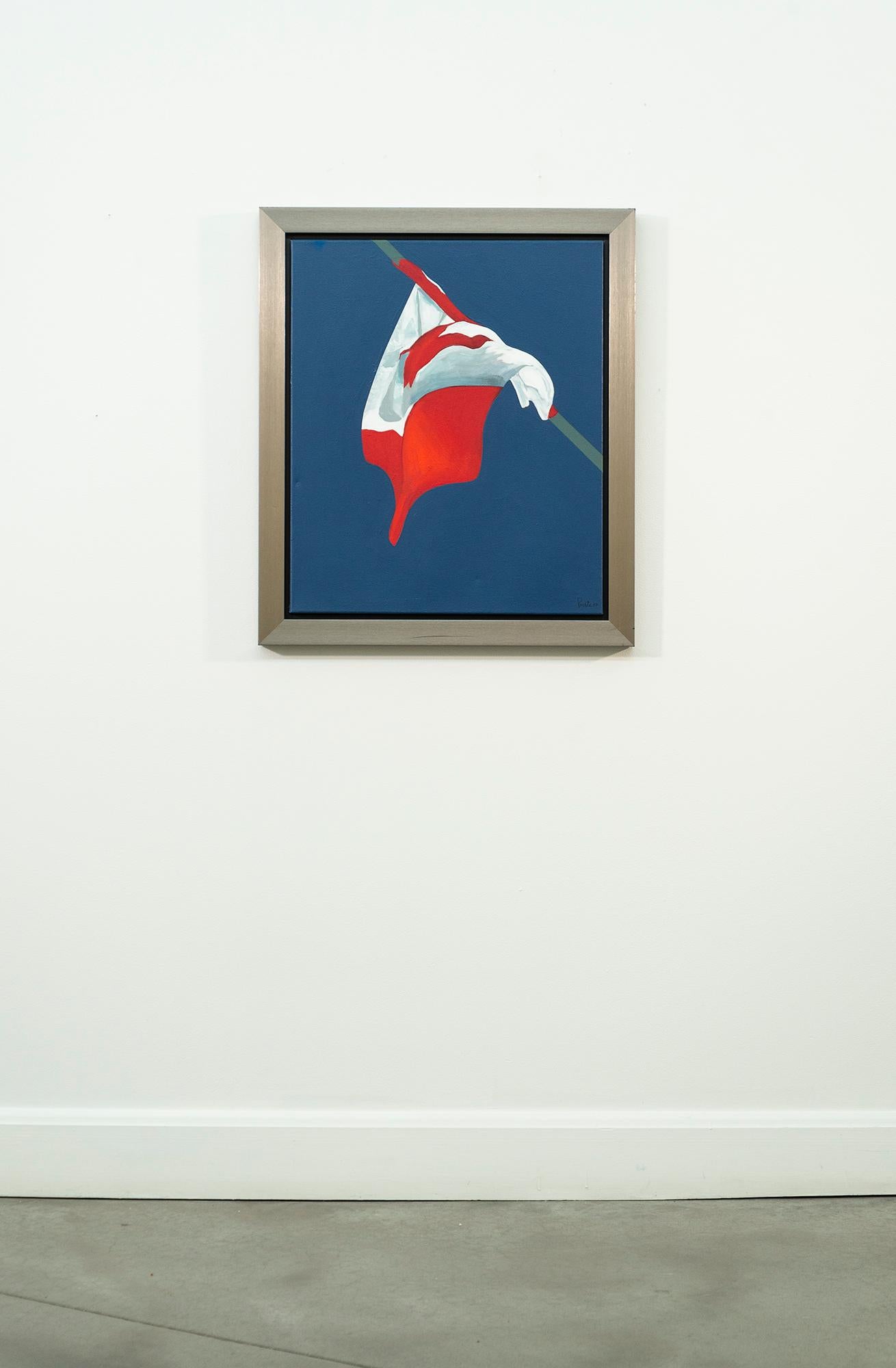 La bandera pintada de azul (2003) - minimalista, contemporánea, acrílico sobre lienzo - Still-Life Painting Azul de Charles Pachter