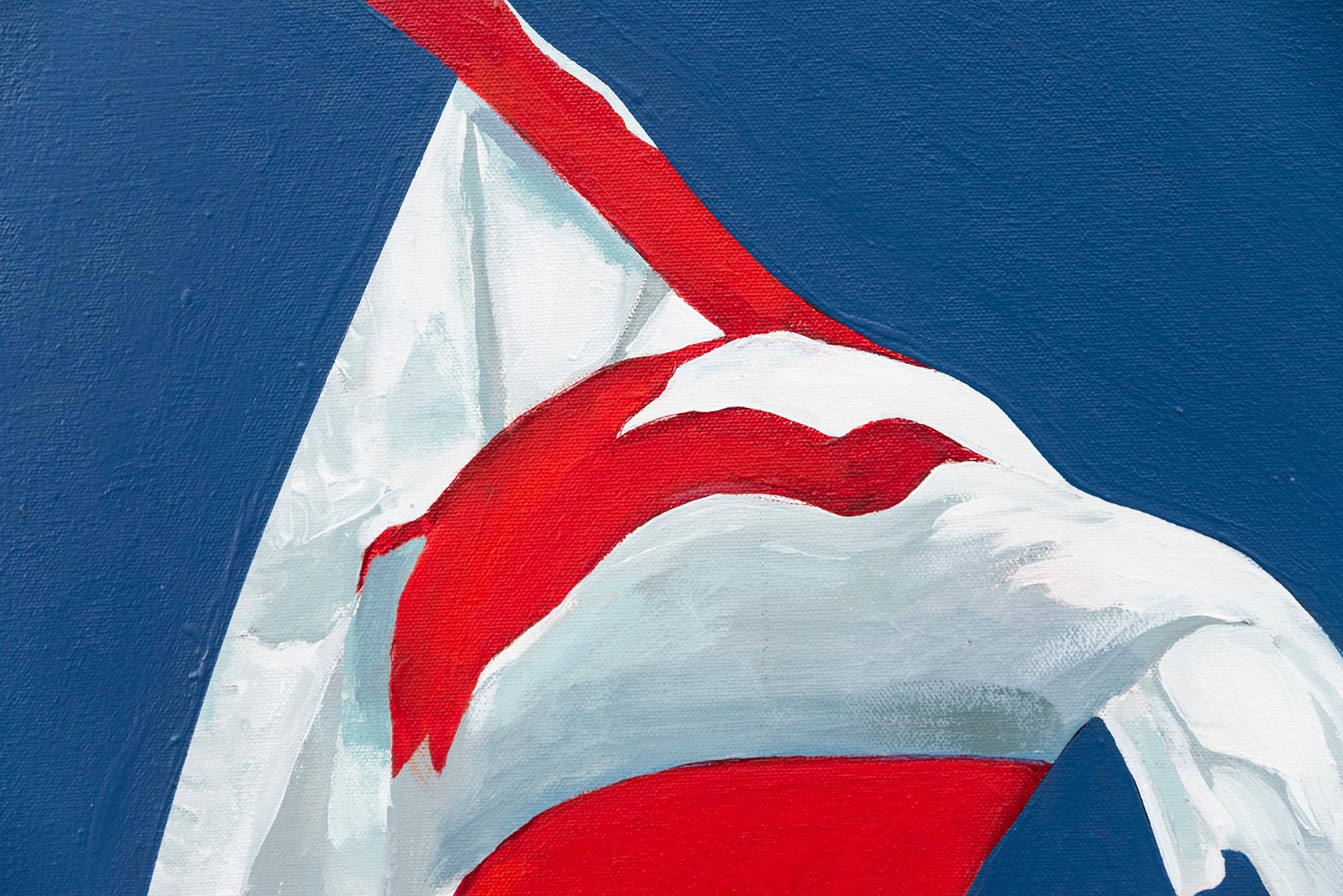 La bandera pintada de azul (2003) - minimalista, contemporánea, acrílico sobre lienzo en venta 1