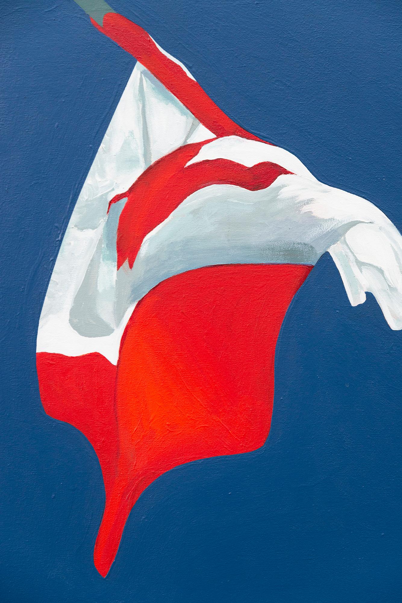 La bandera pintada de azul (2003) - minimalista, contemporánea, acrílico sobre lienzo en venta 2