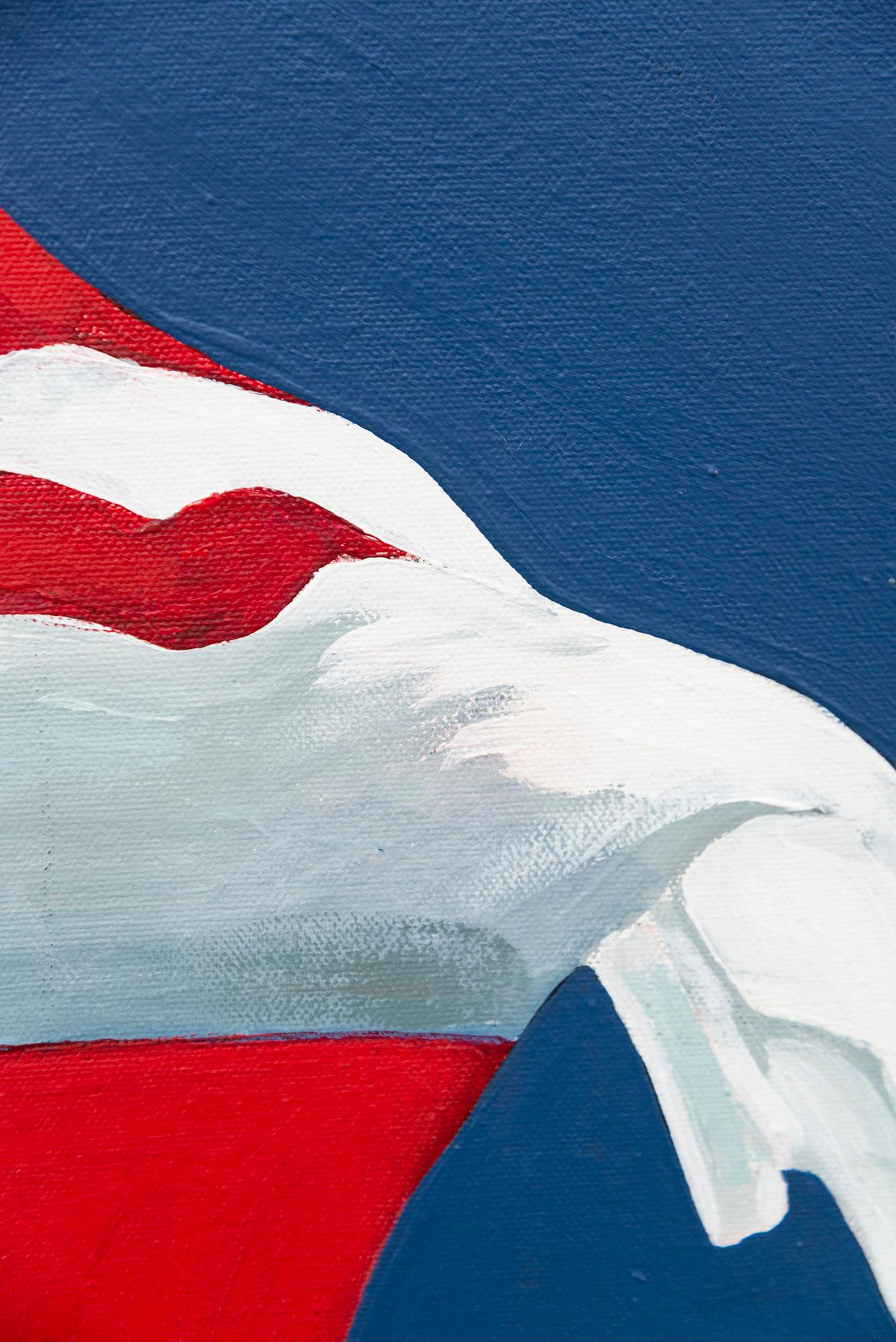 La bandera pintada de azul (2003) - minimalista, contemporánea, acrílico sobre lienzo en venta 3