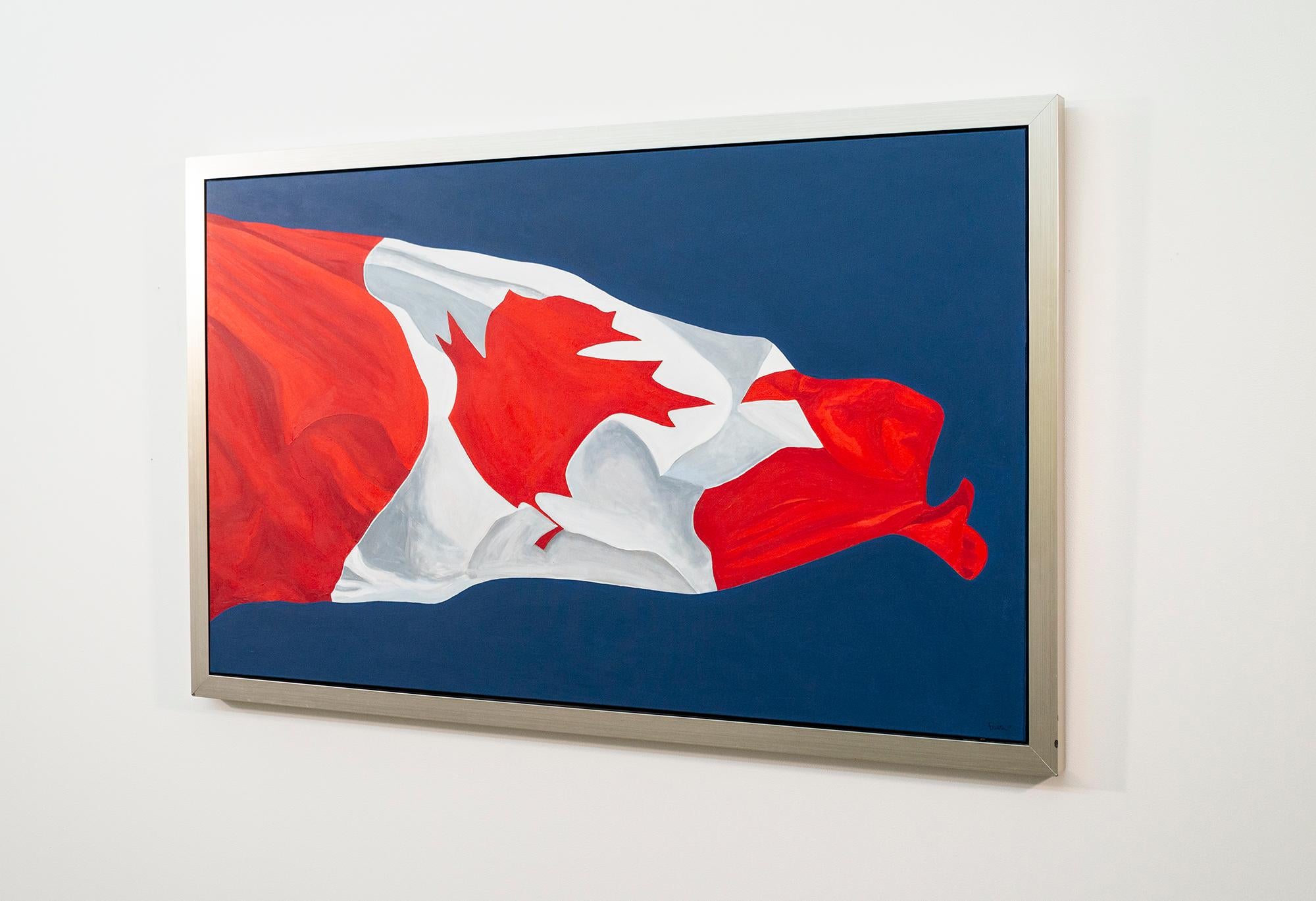 The Painted Flag Horizontal - figurative, contemporary, acrylic on canvas - Painting by Charles Pachter