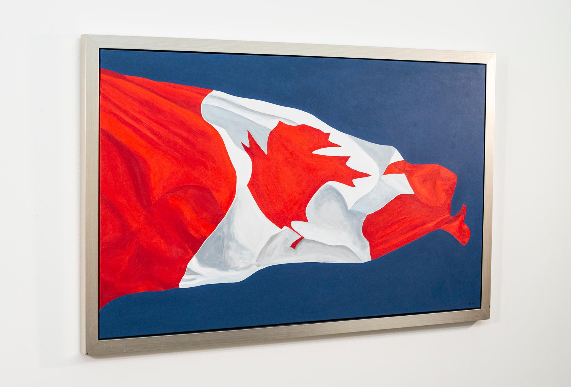 The Painted Flag Horizontal - figurative, contemporary, acrylic on canvas - Contemporary Painting by Charles Pachter