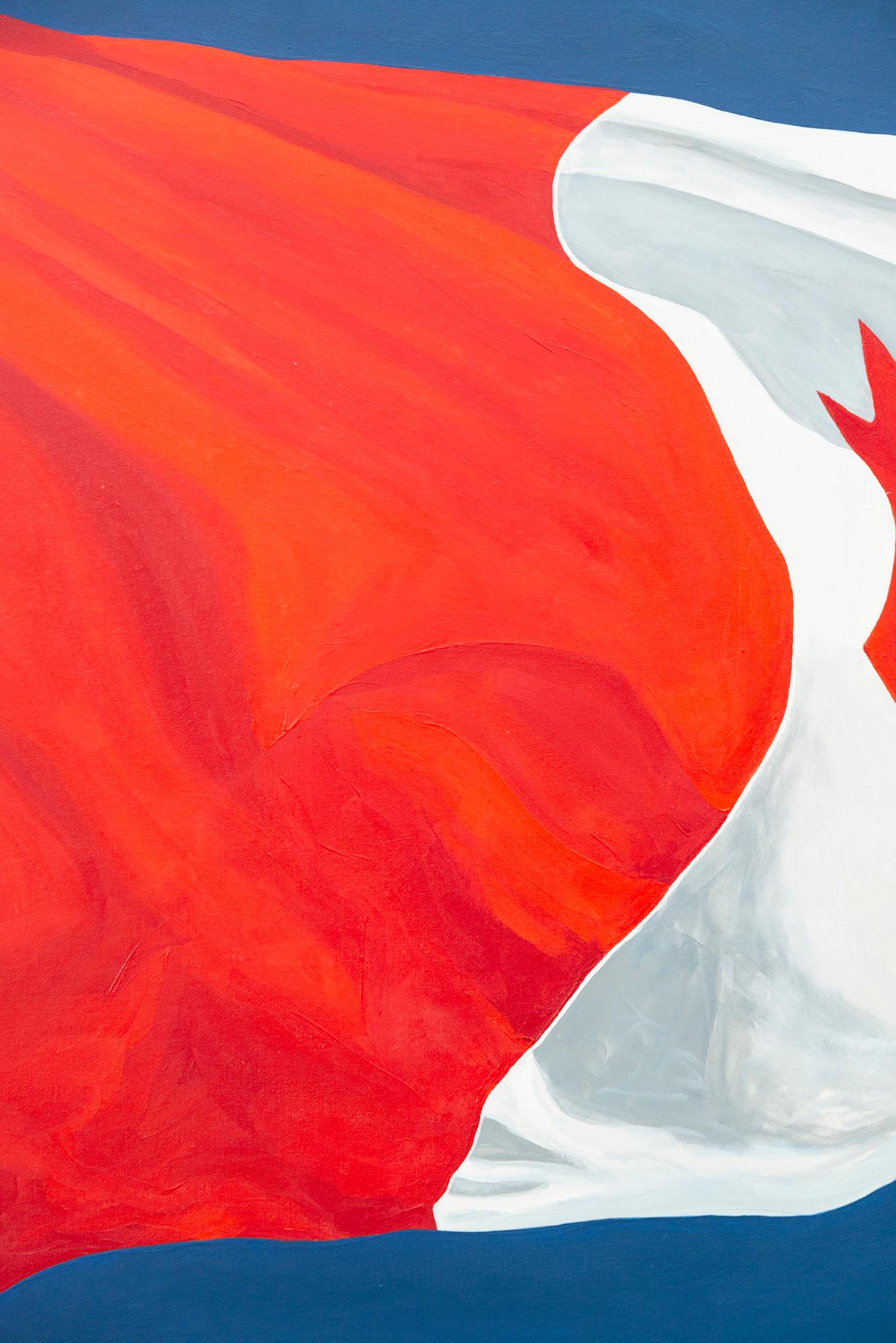 The Painted Flag Horizontal - figurative, contemporary, acrylic on canvas - Red Figurative Painting by Charles Pachter