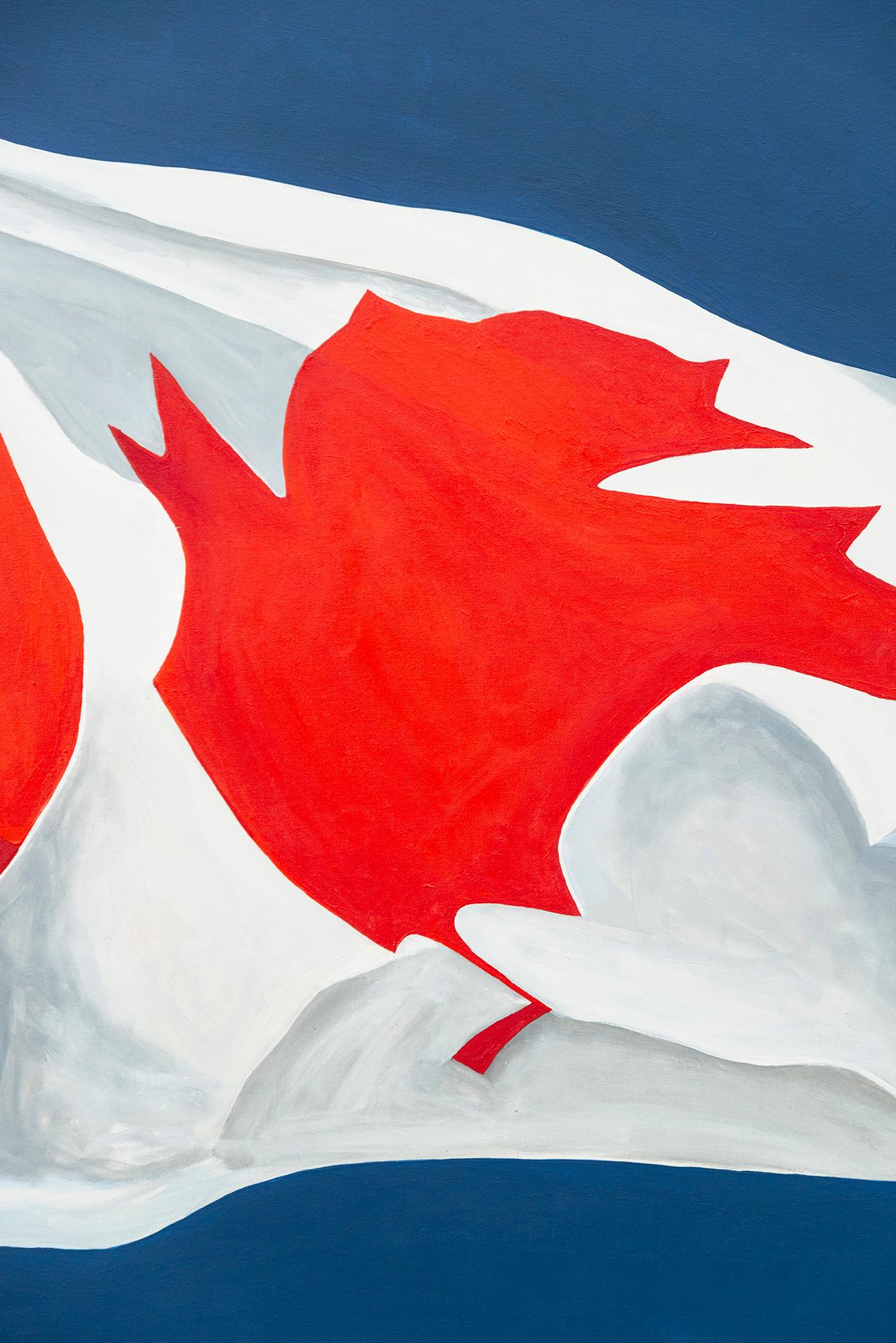 This pop art painting of a Canadian flag is by Charles Pachter.

One of Canada’s much-loved and collected contemporary artists, Charles Pachter is renowned for his iconic pop art images that often celebrate our national pride. Pachter is a