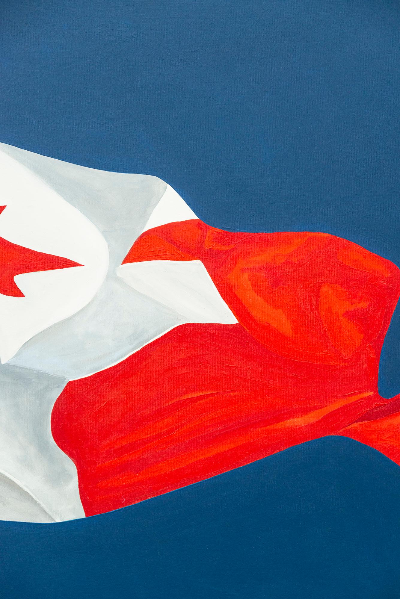The Painted Flag Horizontal - figurative, contemporary, acrylic on canvas 1