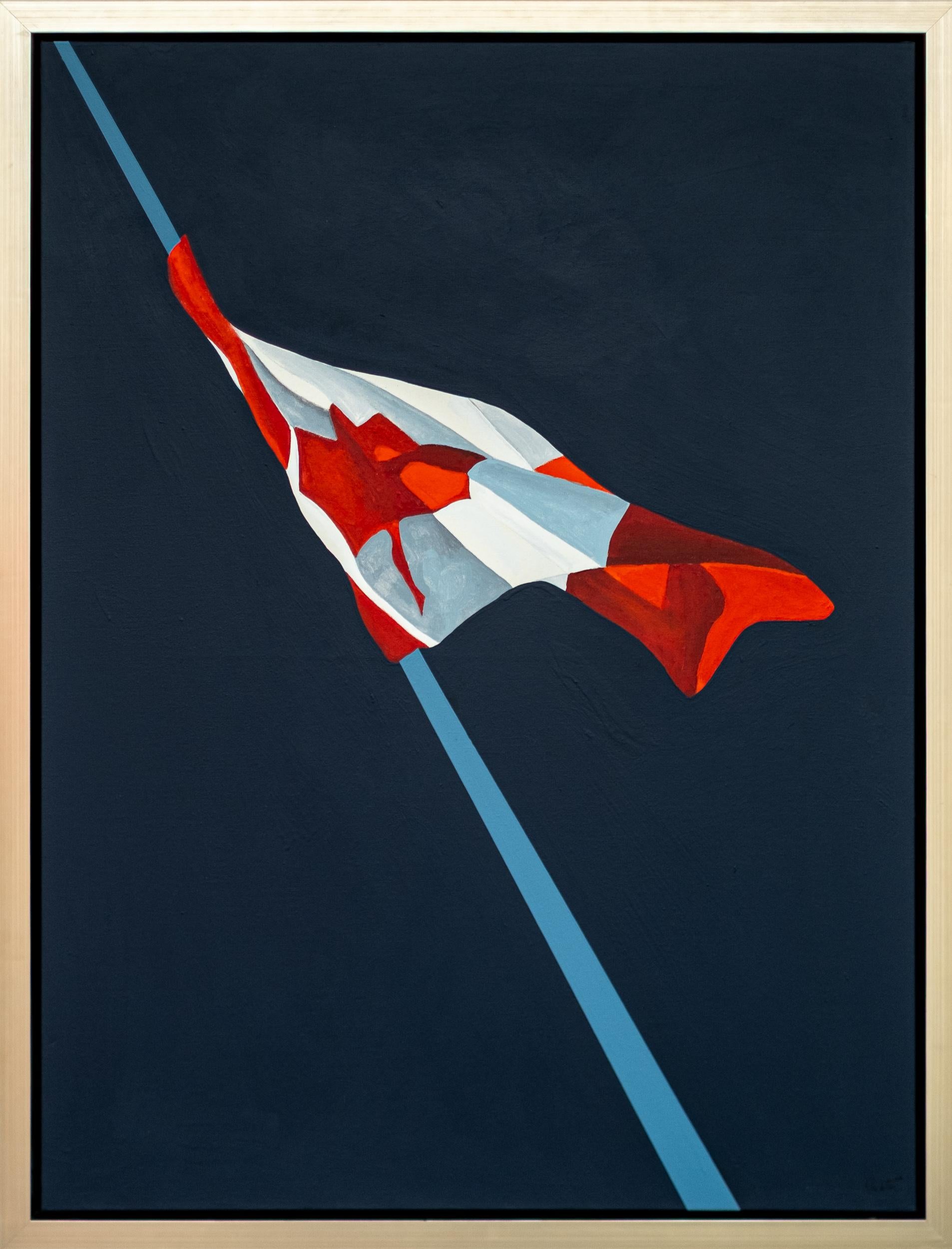 Charles Pachter Figurative Painting - The Painted Flag Navy (2004) - figurative, contemporary, acrylic on canvas