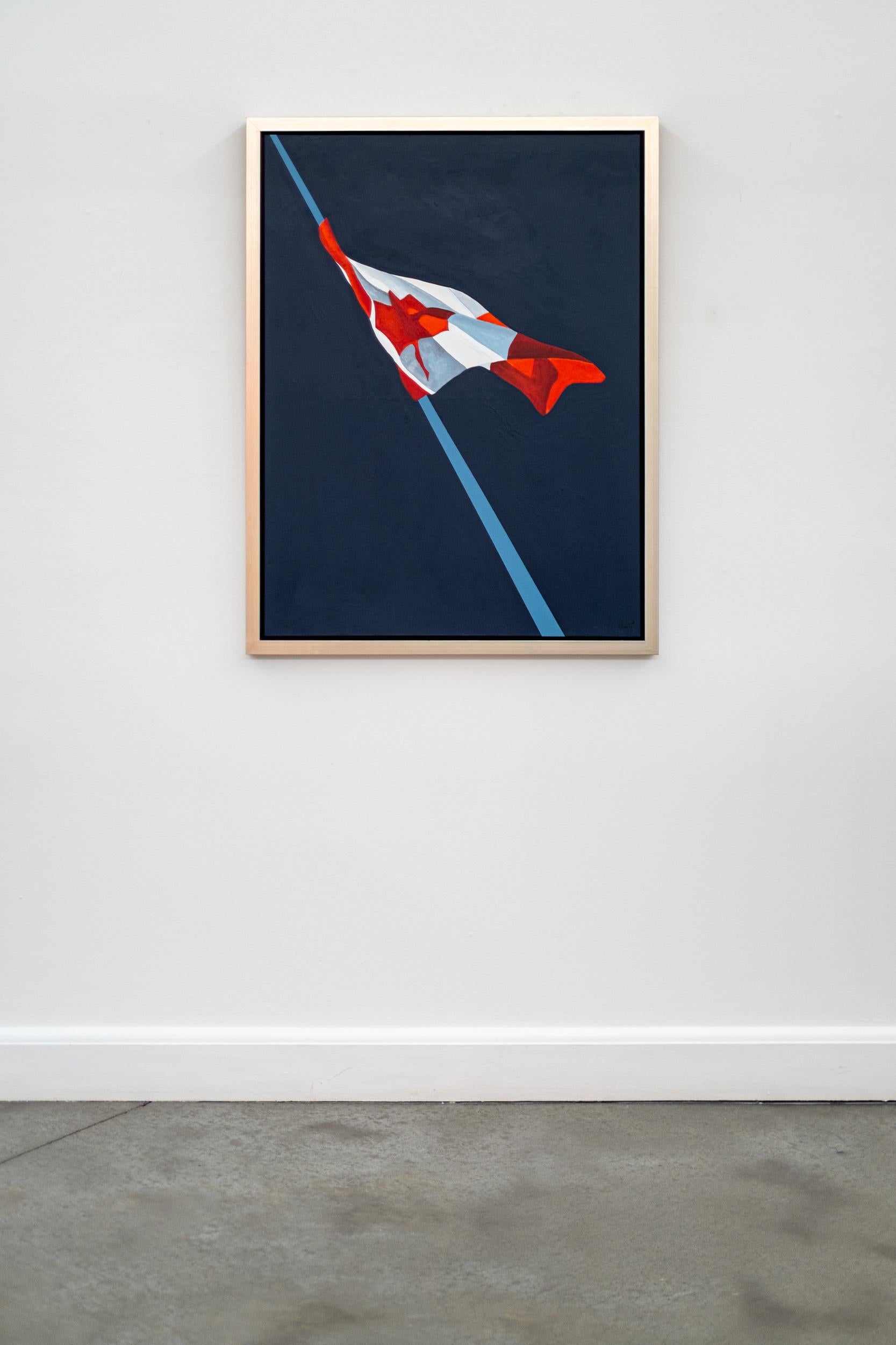 The Painted Flag Navy (2004) - figurative, contemporary, acrylic on canvas - Black Figurative Painting by Charles Pachter