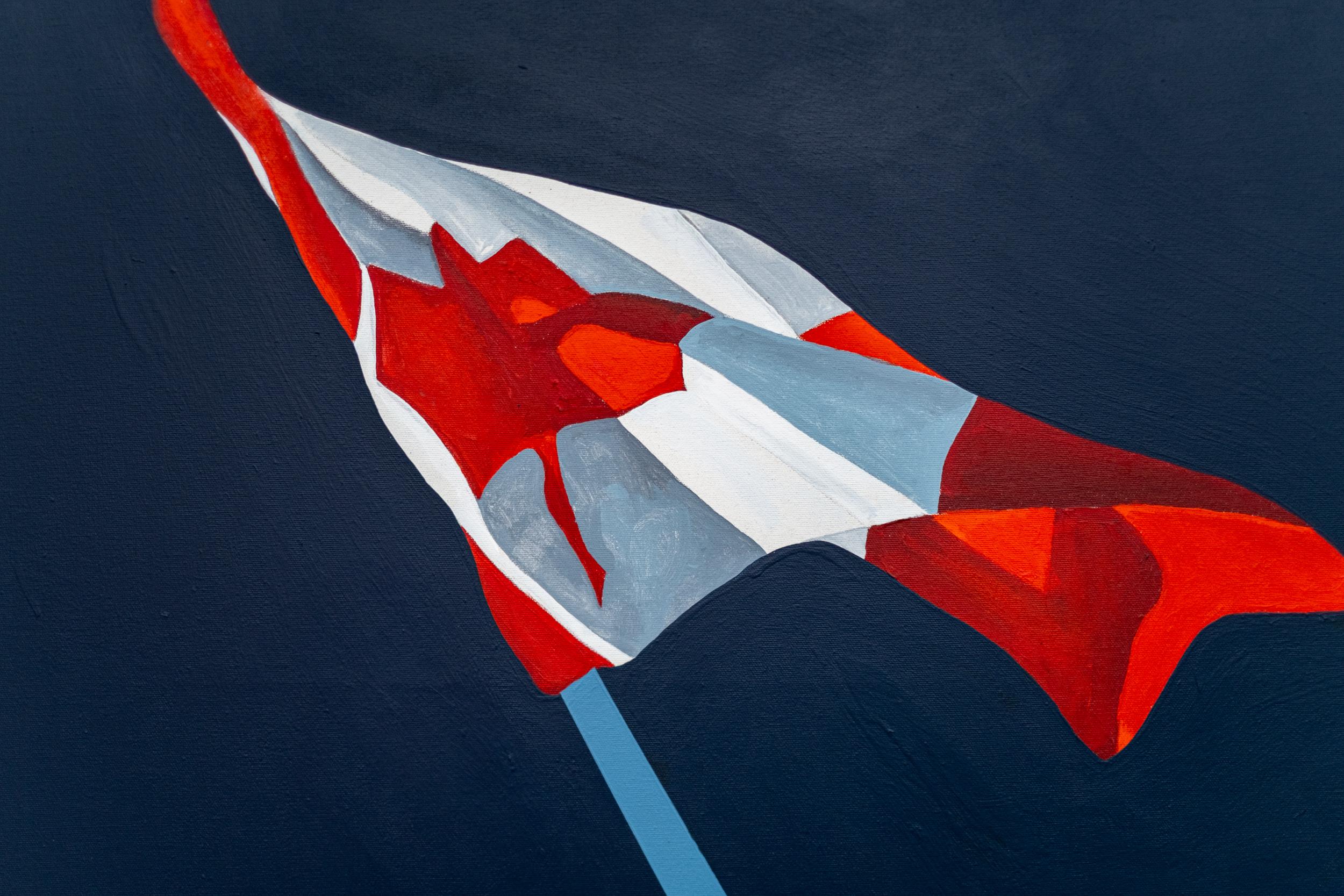 This pop art painting of a Canadian flag is by Charles Pachter.

One of Canada’s much-loved and collected contemporary artists, Charles Pachter is renowned for his iconic pop art images that often celebrate our national pride. Pachter is a