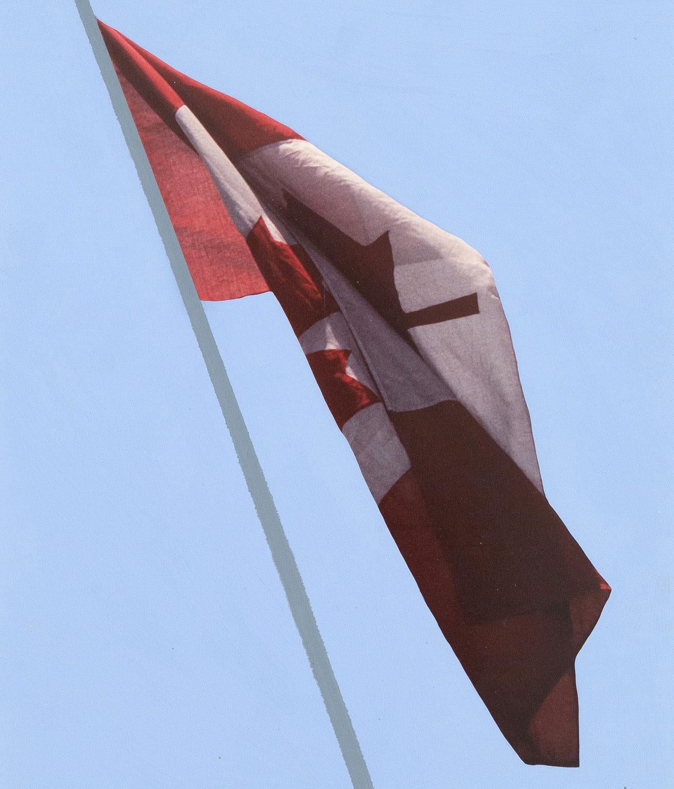 Bandiera dipinta: Preparatorio #2B - Photograph Pop Art di Charles Pachter