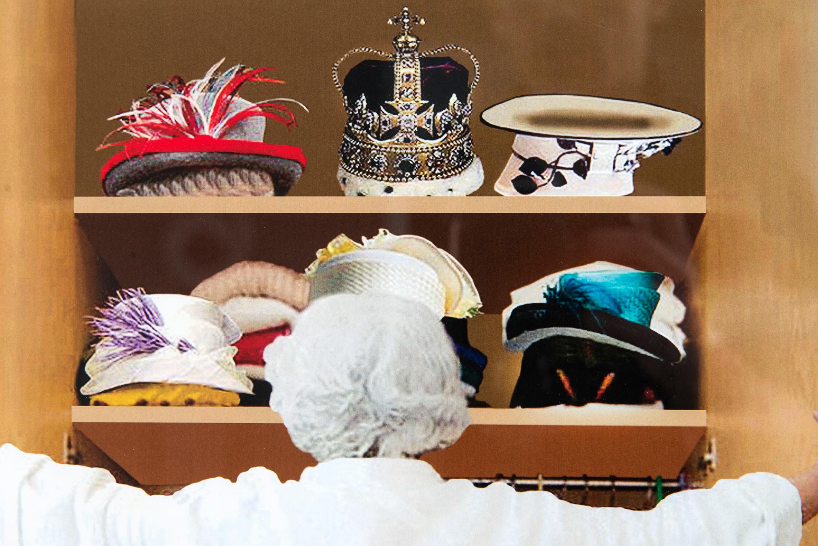 Decisions Decisions 9/15 - Queen, figurative, pop-art, limited giclee print - Beige Animal Print by Charles Pachter