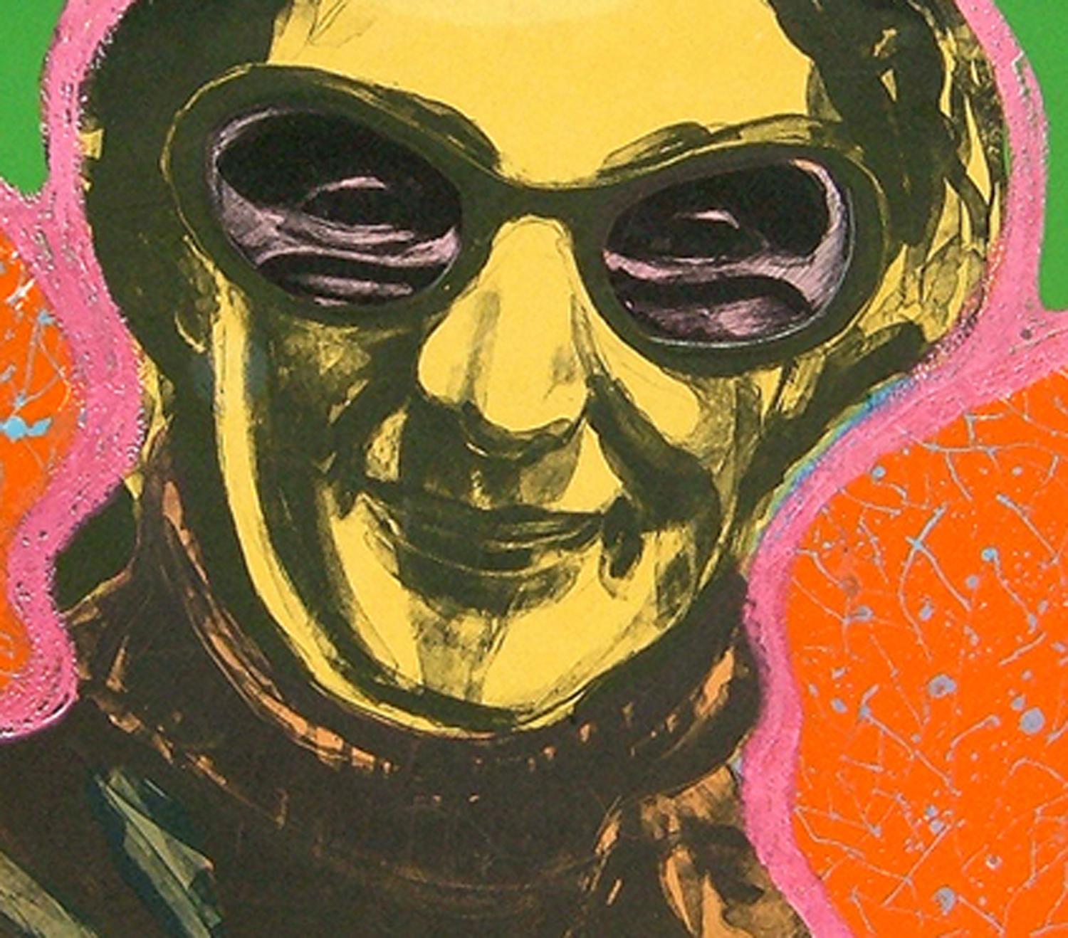 It Was Fascination I Know 5/10 - figurative, contemporary, pop-art, serigraph - Orange Portrait Print by Charles Pachter