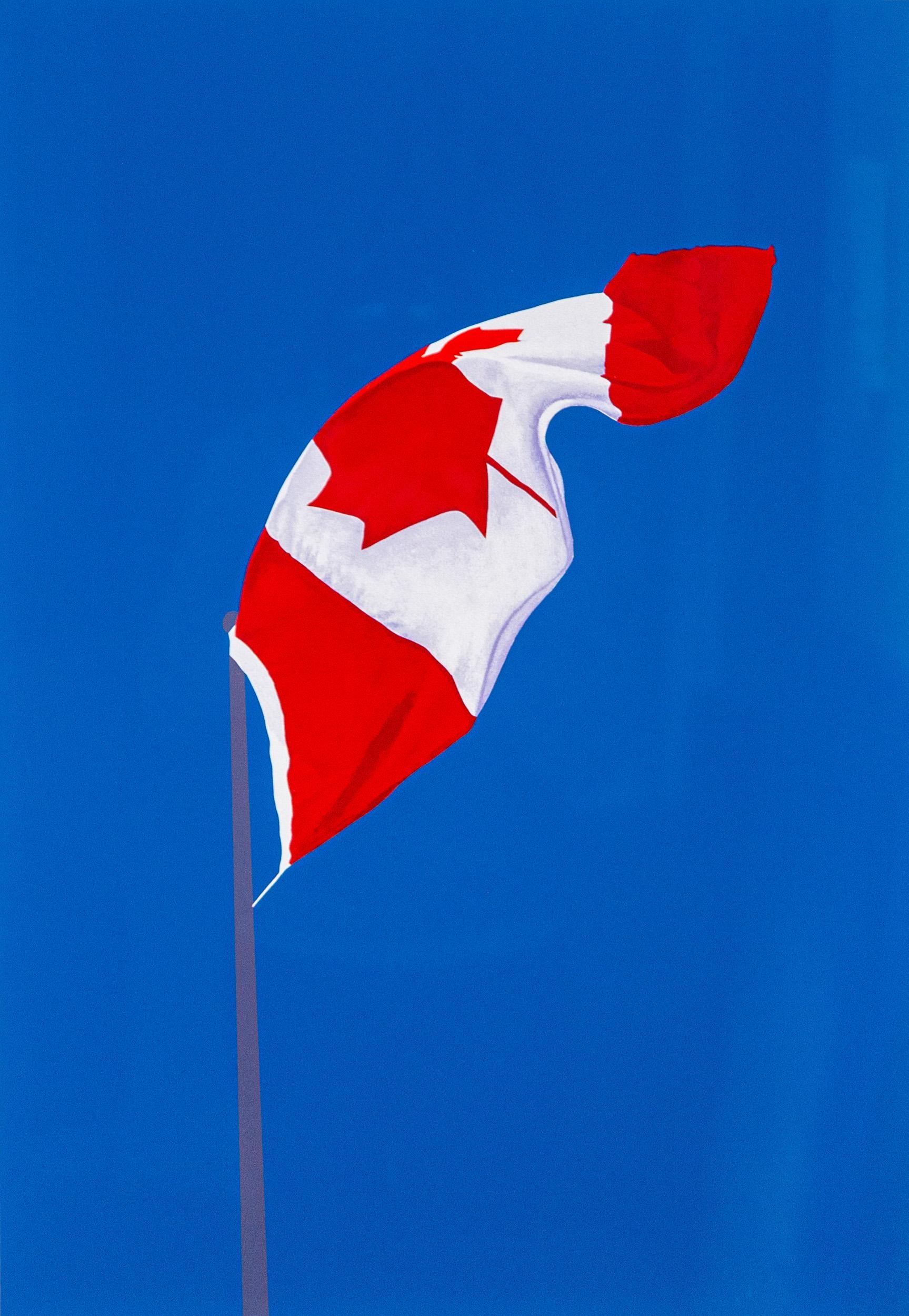 Painted Flag: Vertical Blue 14/25 - contemporary, pop-art, silkscreen print - Print by Charles Pachter