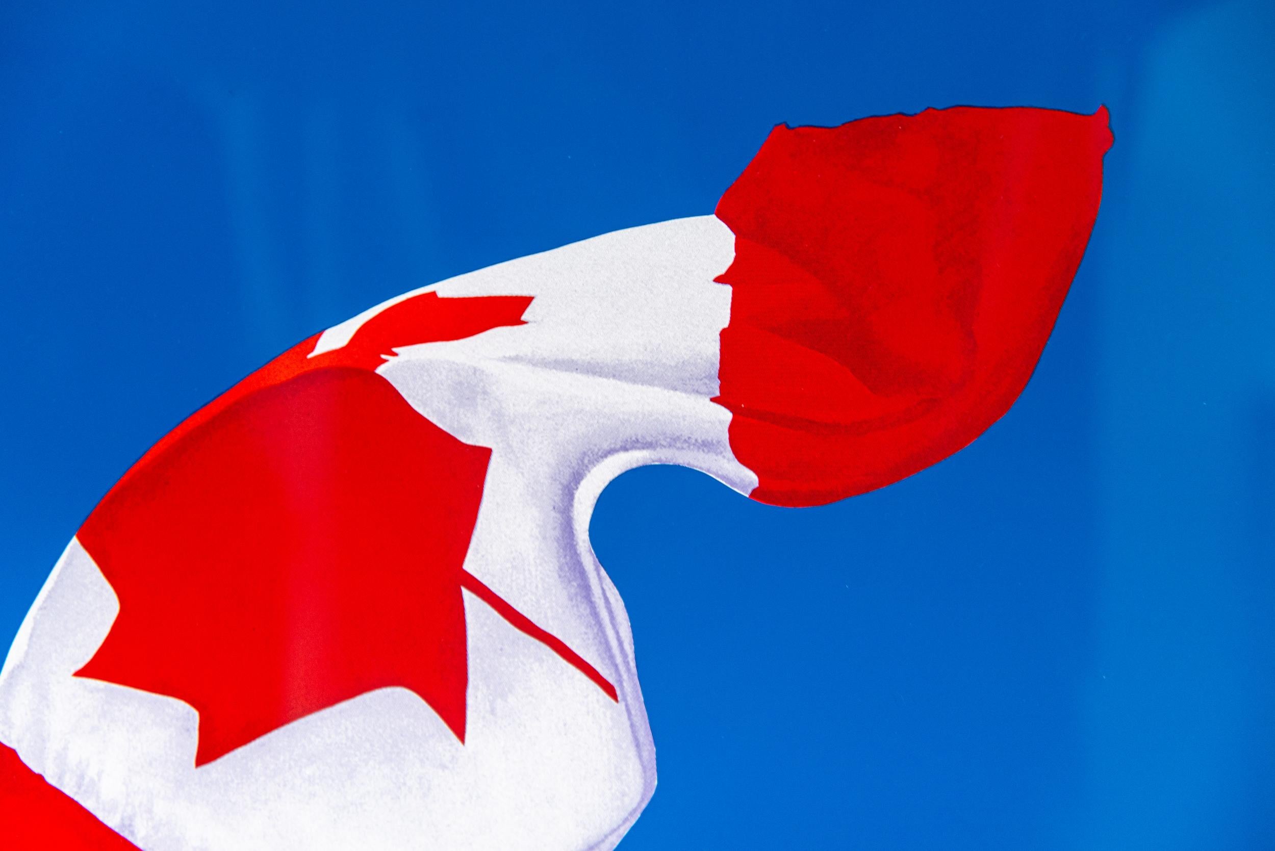 This pop art print of a Canadian flag is by Charles Pachter.

One of Canada’s leading contemporary artists, Charles Pachter is renowned for his iconic pop art images that often celebrate our national pride. In this silkscreen print, the clean,