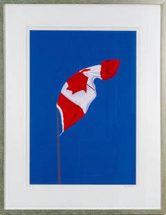 Painted Flag: Vertical Blue 14/25 - contemporary, pop-art, silkscreen print