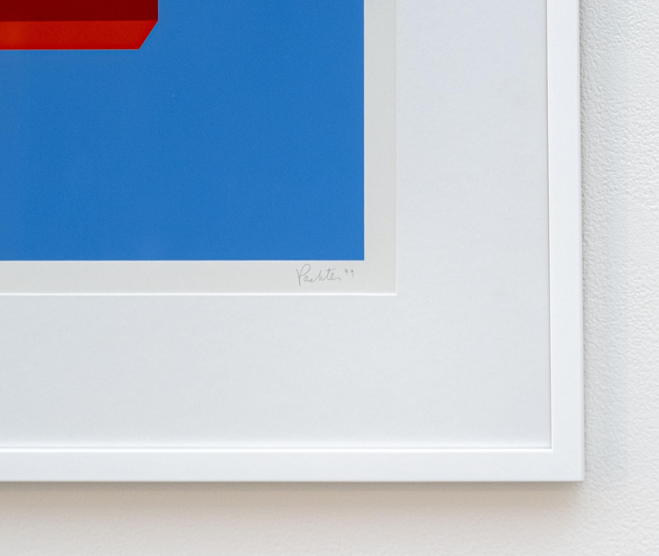 Granero Rojo 114/150 - azul, rojo, paisaje, abstracto, pop-art, serigrafía - Figurative Print Beige de Charles Pachter