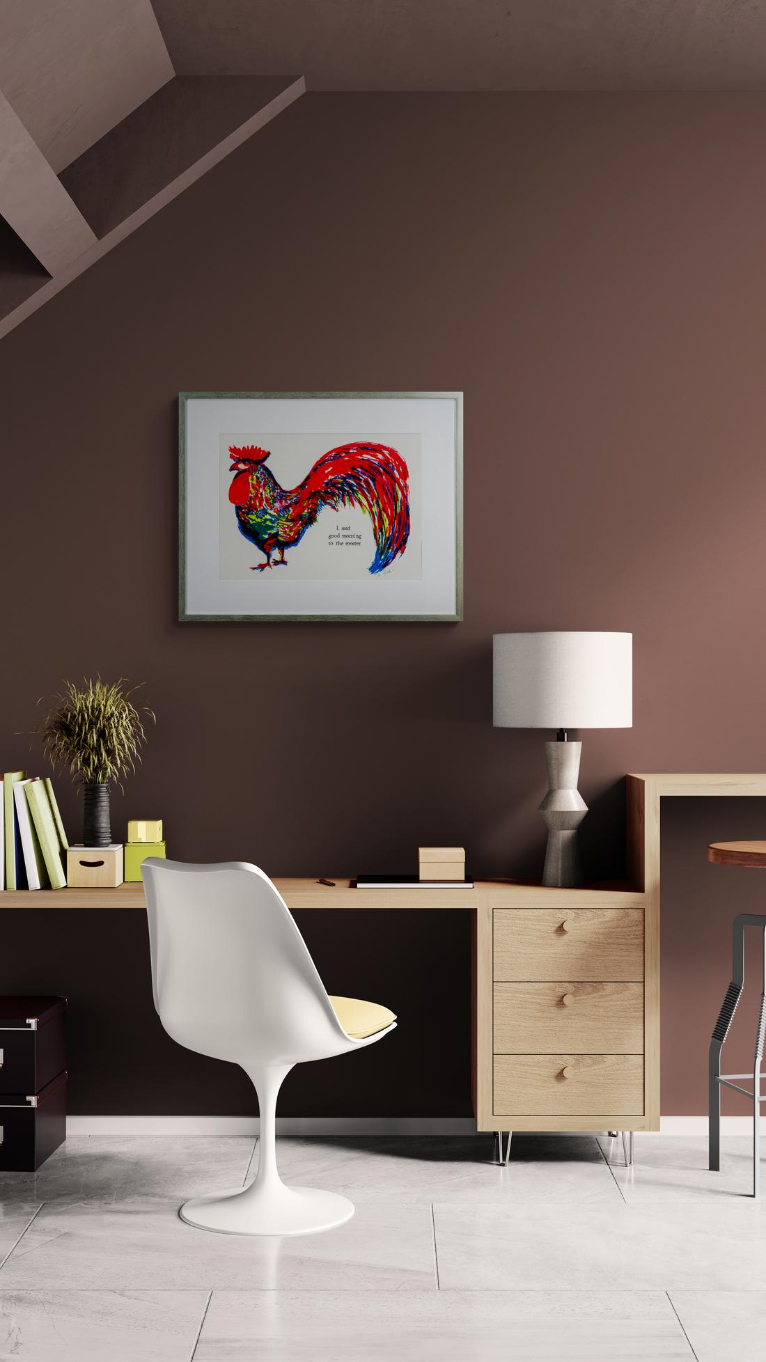 Gallo - uccello, contemporaneo, figurativo, pop-art, stampa giclée limitata in vendita 4