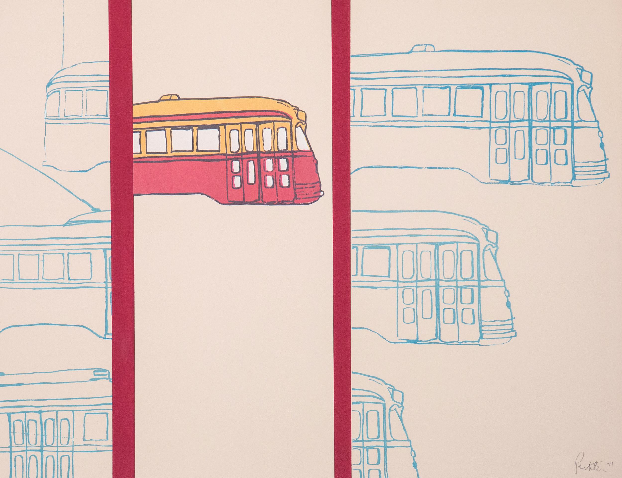 Streetcar Situation - Beige Still-Life Print by Charles Pachter